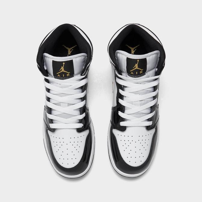 Air jordan 'aj i 1 hotsell mid patent black white gold