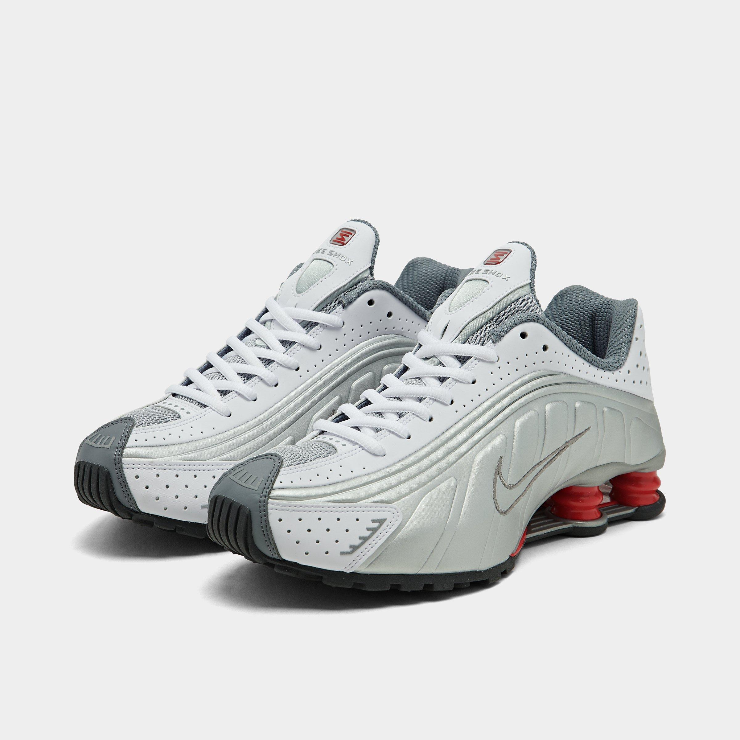 nike shox r4 silver red