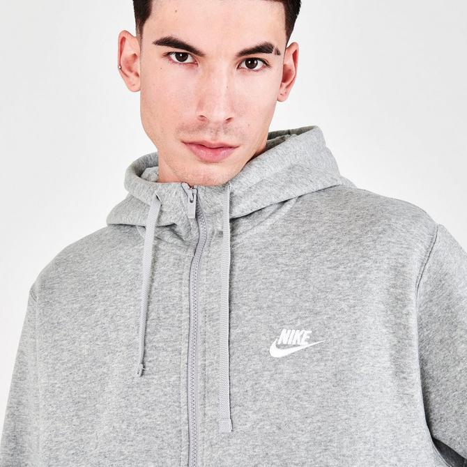 Nike club grey online zip hoodie