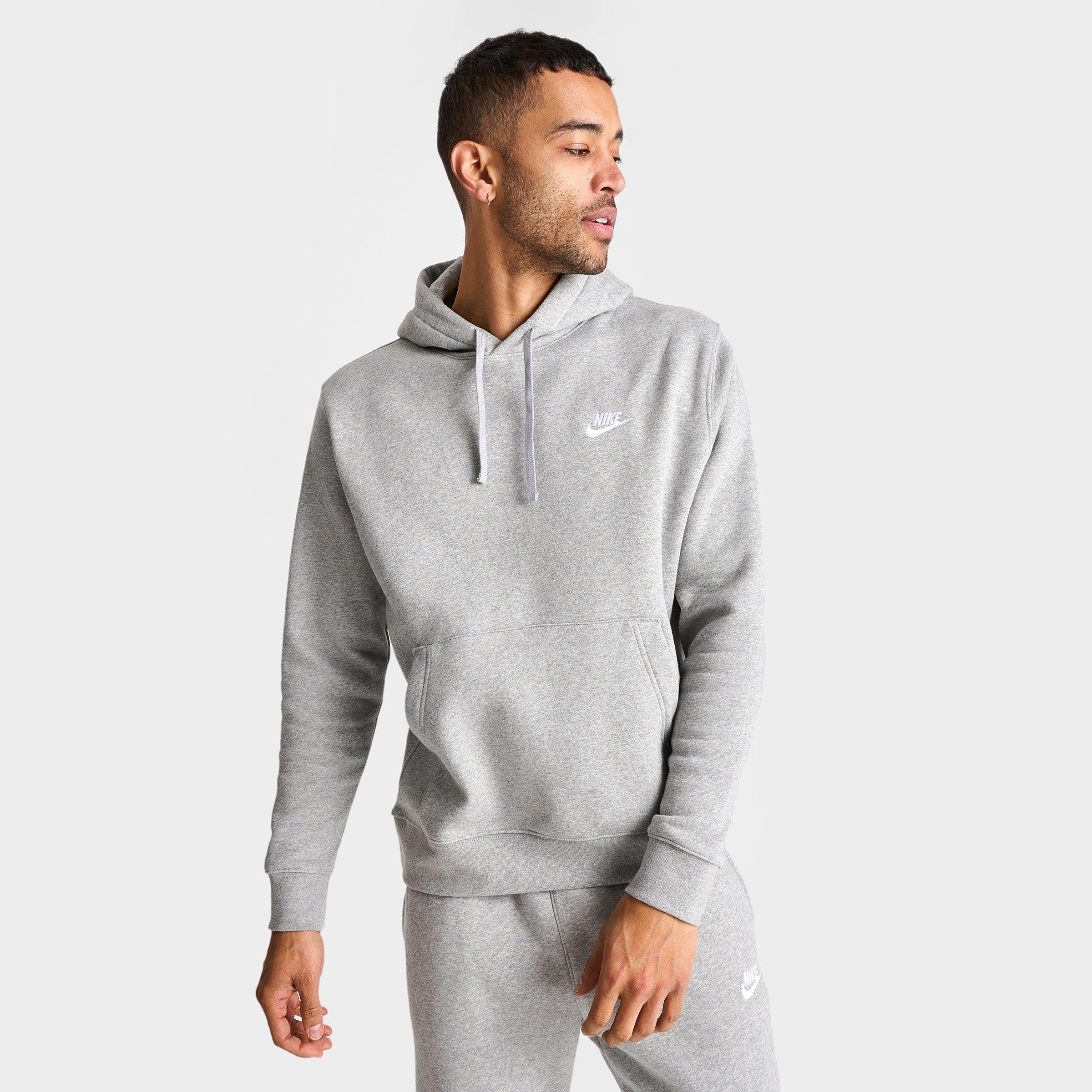 nike mens sportswear club fleece hoodie dark grey heather