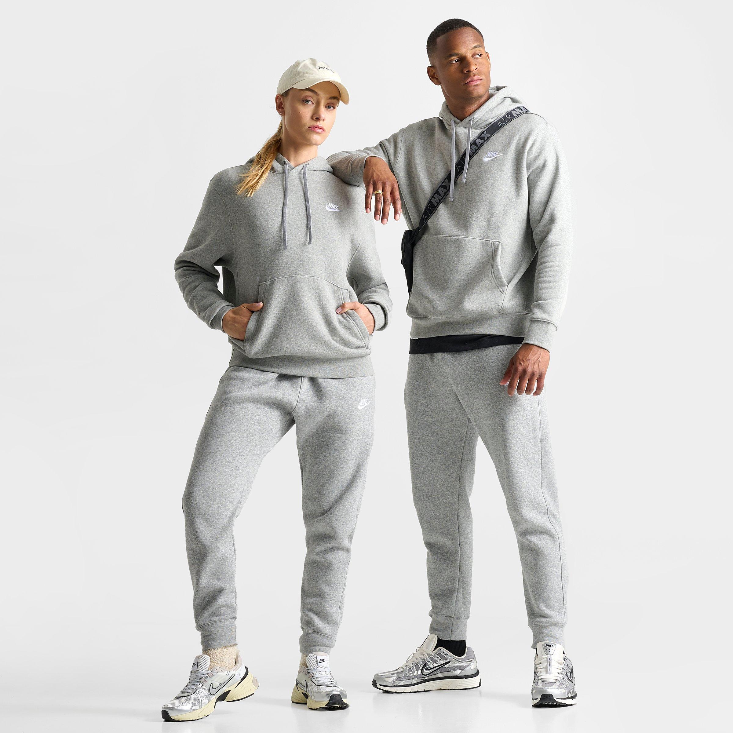 grey nike hoodie and sweatpants