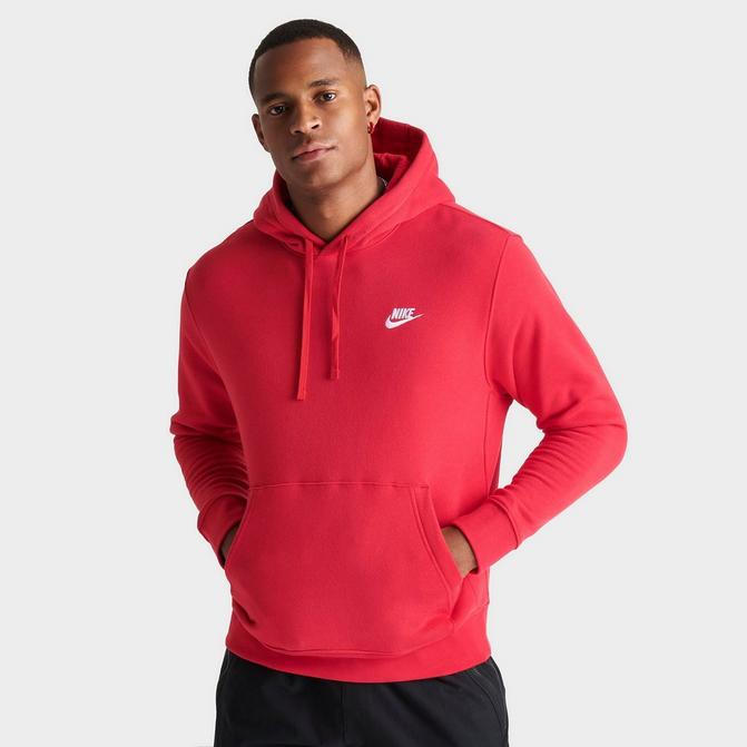 Men's Nike White/Black Sportswear Club Fleece Pullover Hoodie (BV2654 100)  - M 