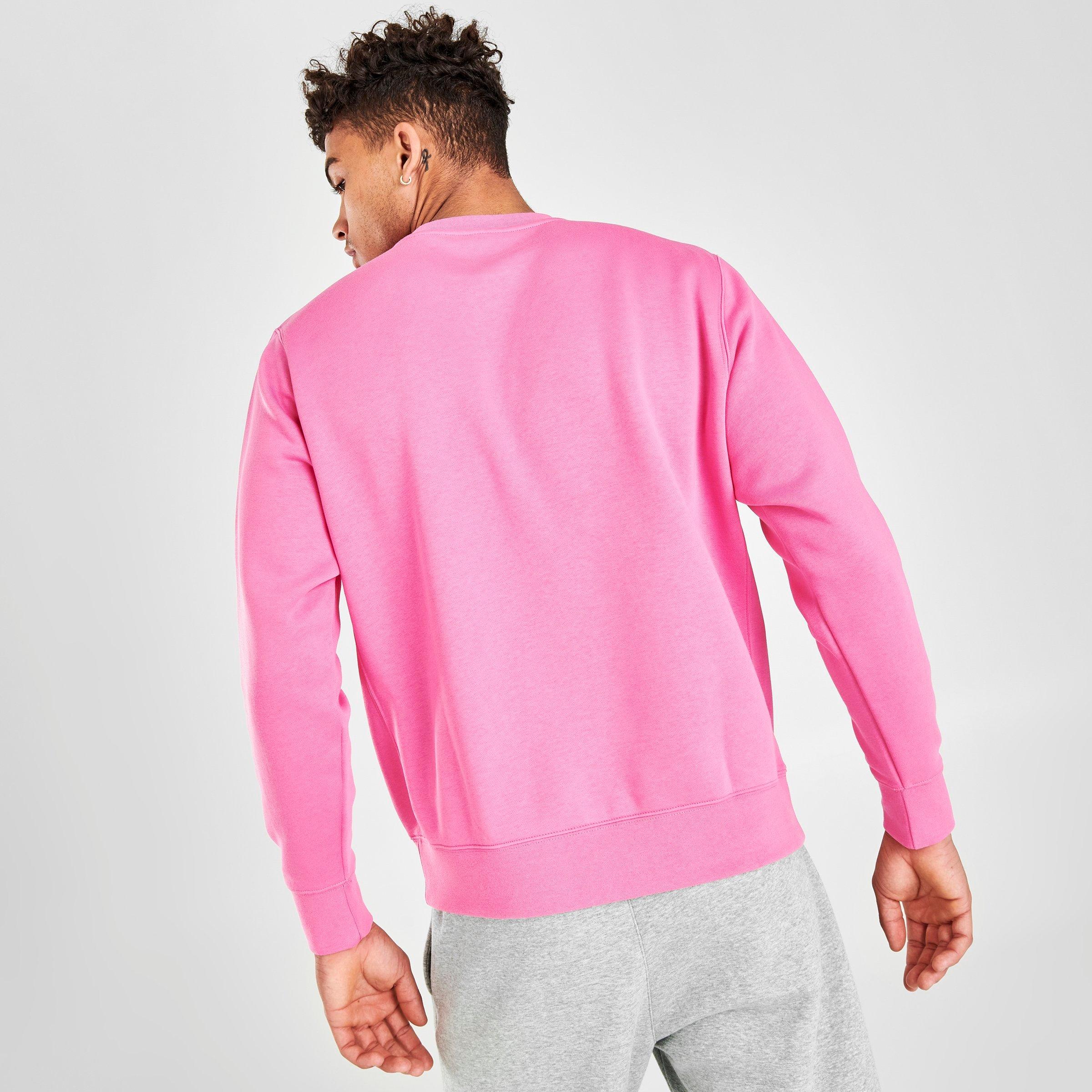 mens pink crew neck sweatshirt