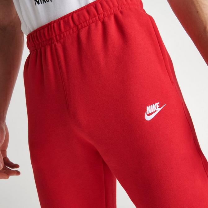 Nike Sportswear CLUB PANT WIDE - Tracksuit bottoms - university  red/white/red 