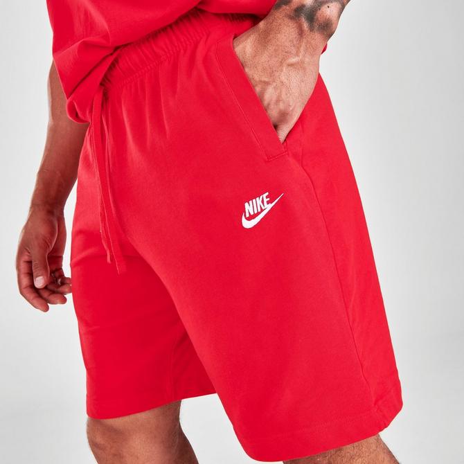 Nike fleece shorts on sale red