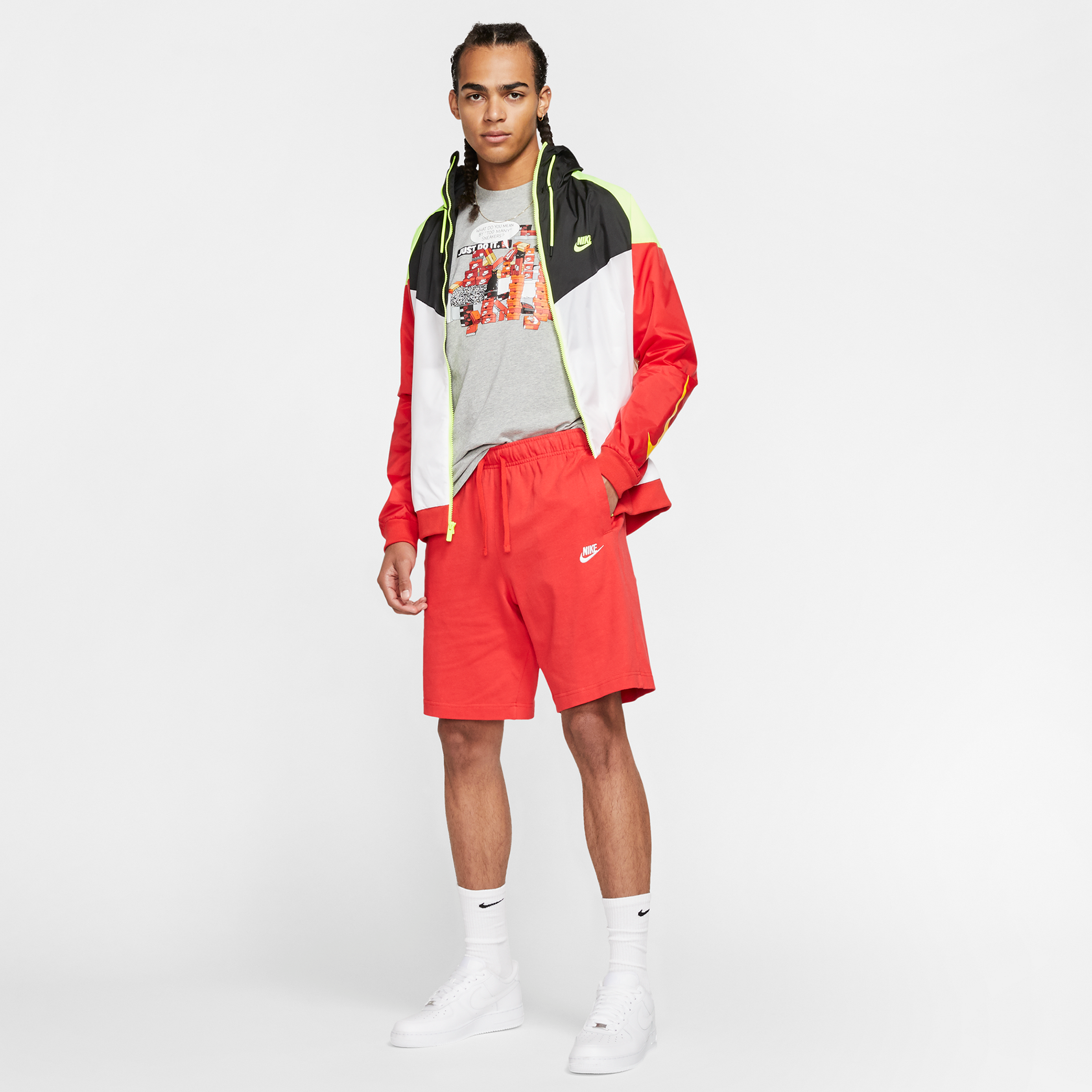 nike red fleece shorts