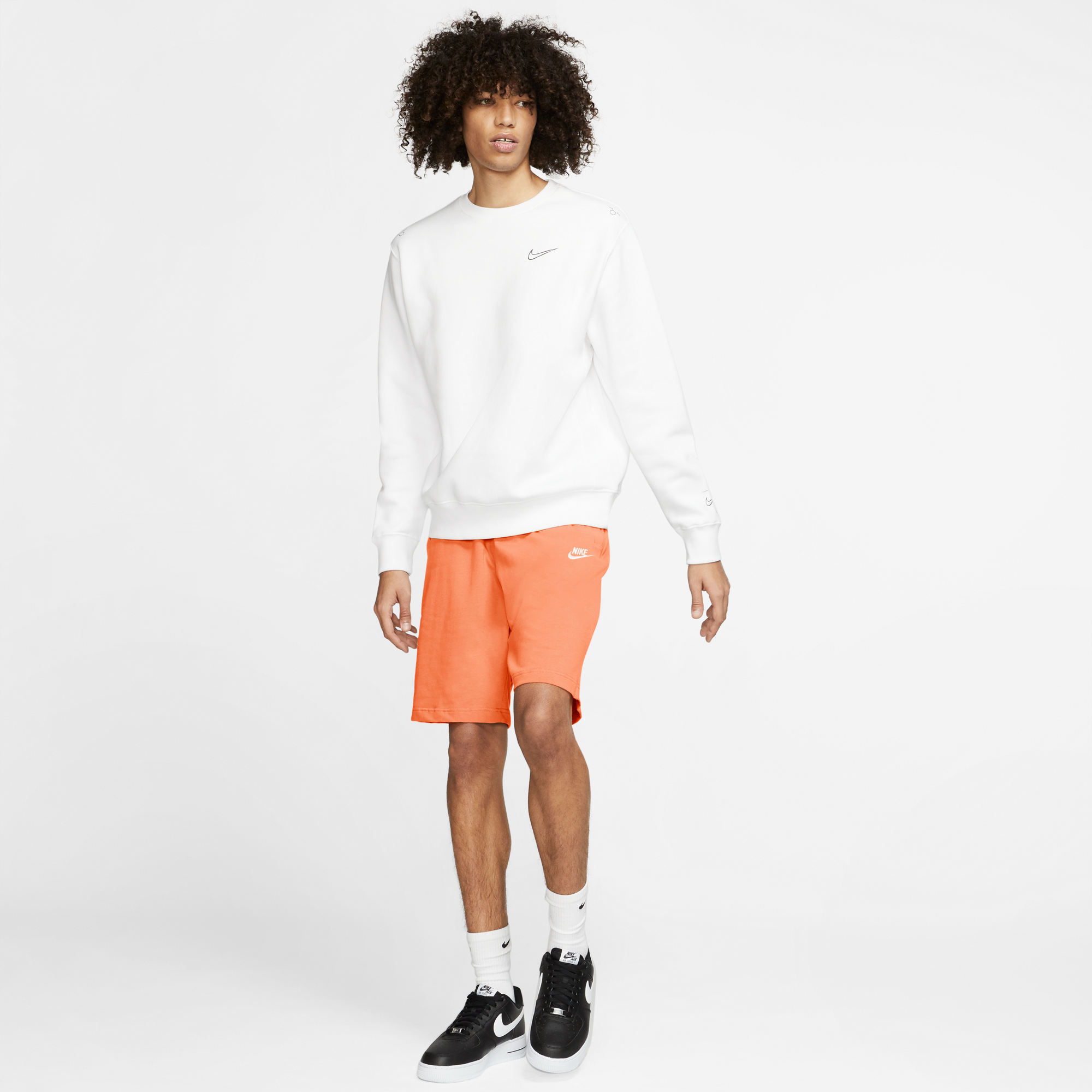 nike orange fleece shorts