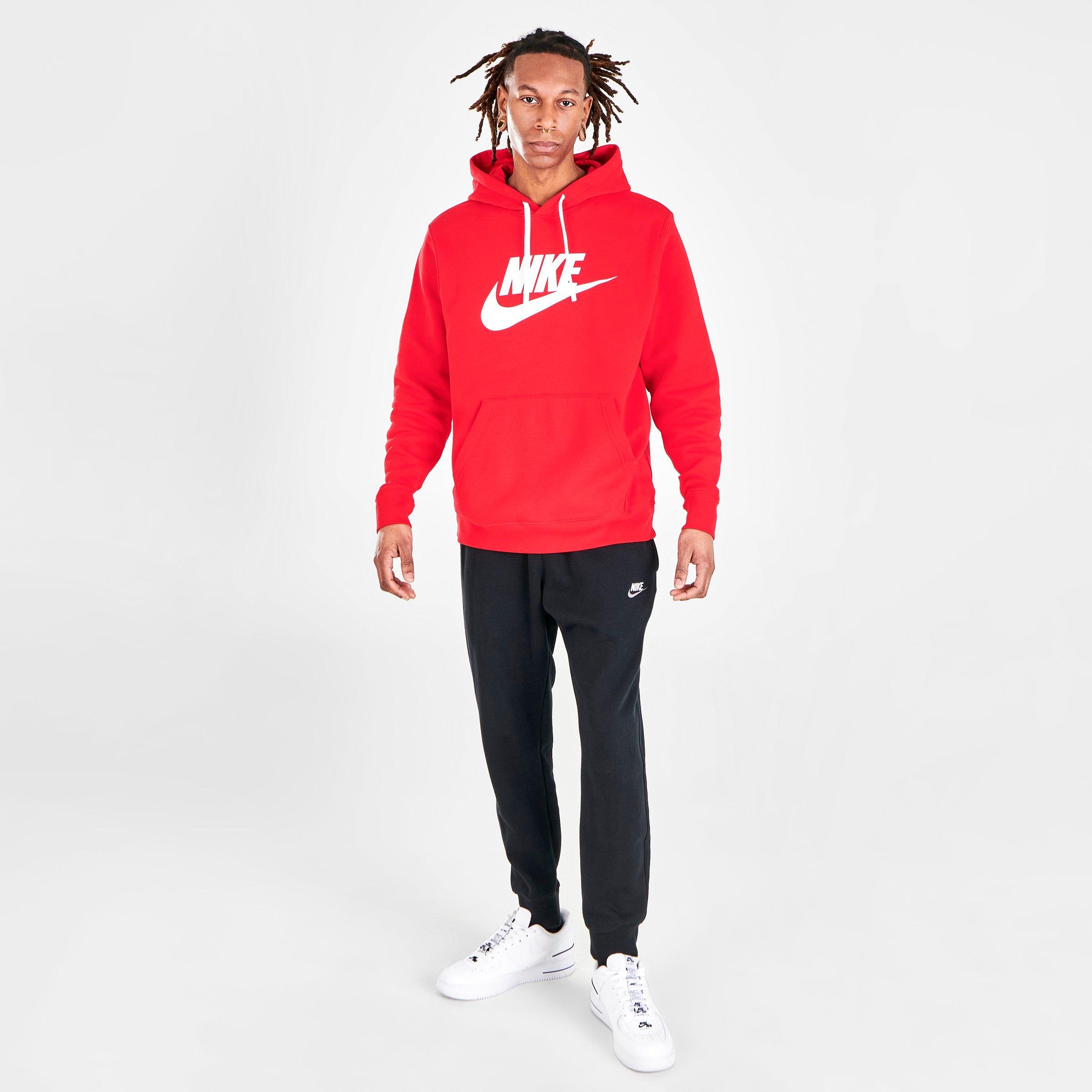 nike club fleece joggers red