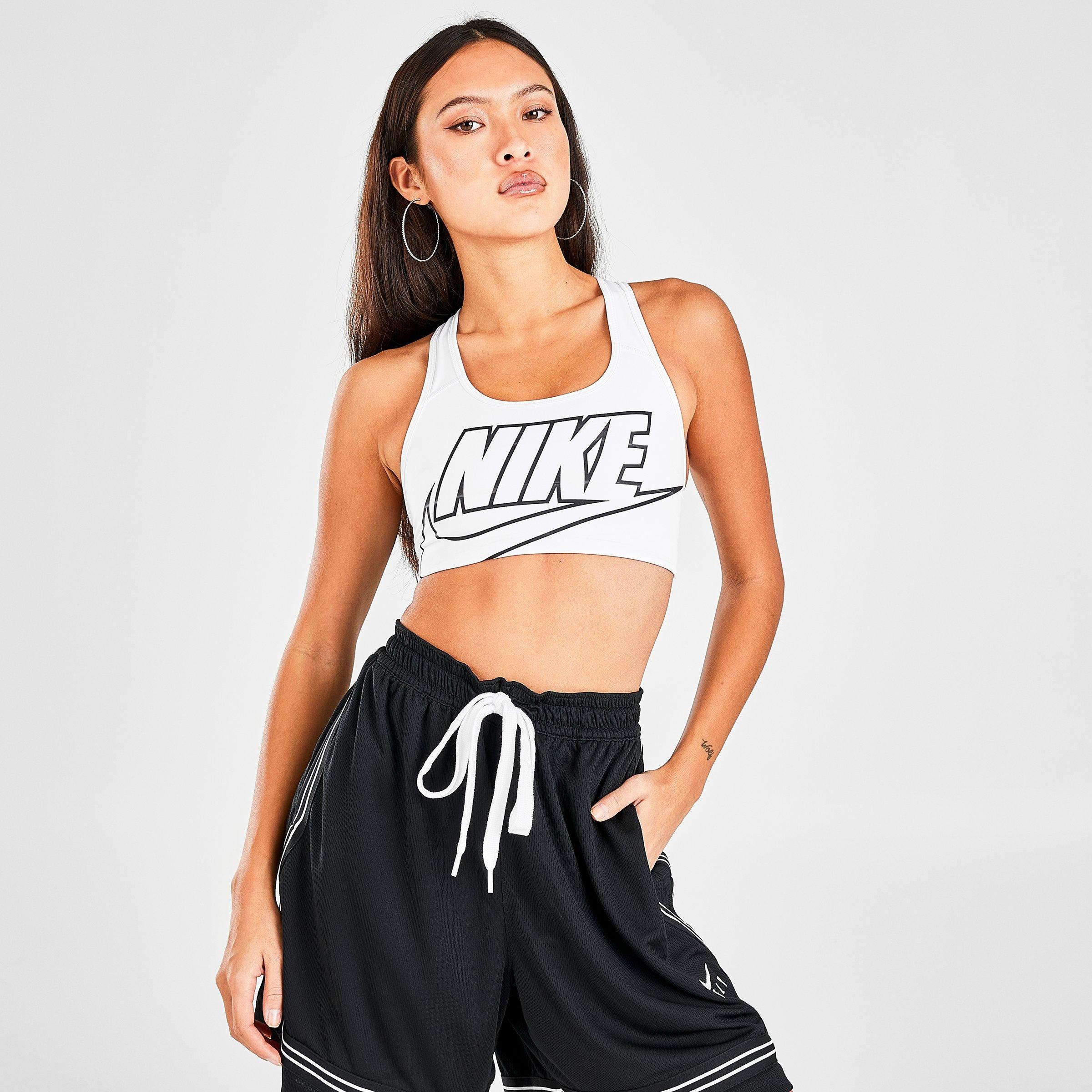 nike swoosh bra white