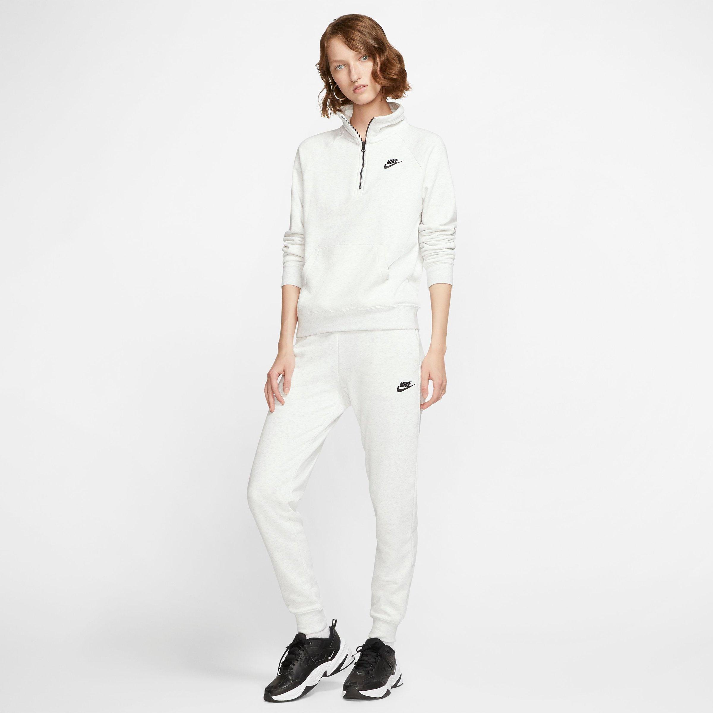 nike women's sportswear essential fleece jogger pants birch heather