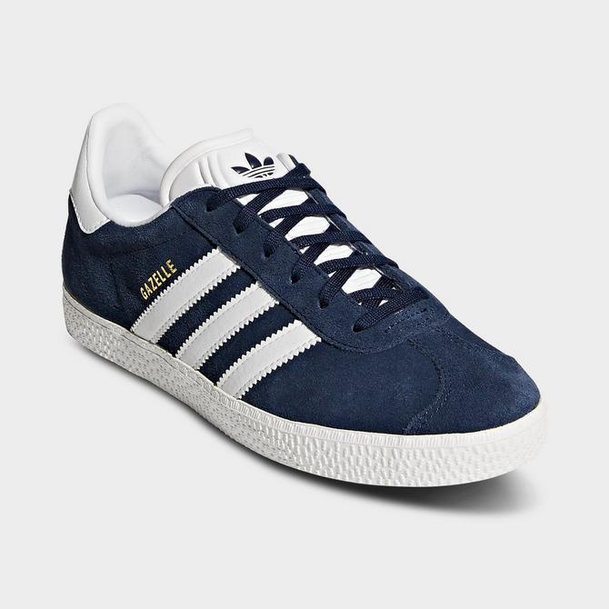 Adidas navy & cheap white gazelle trainers junior