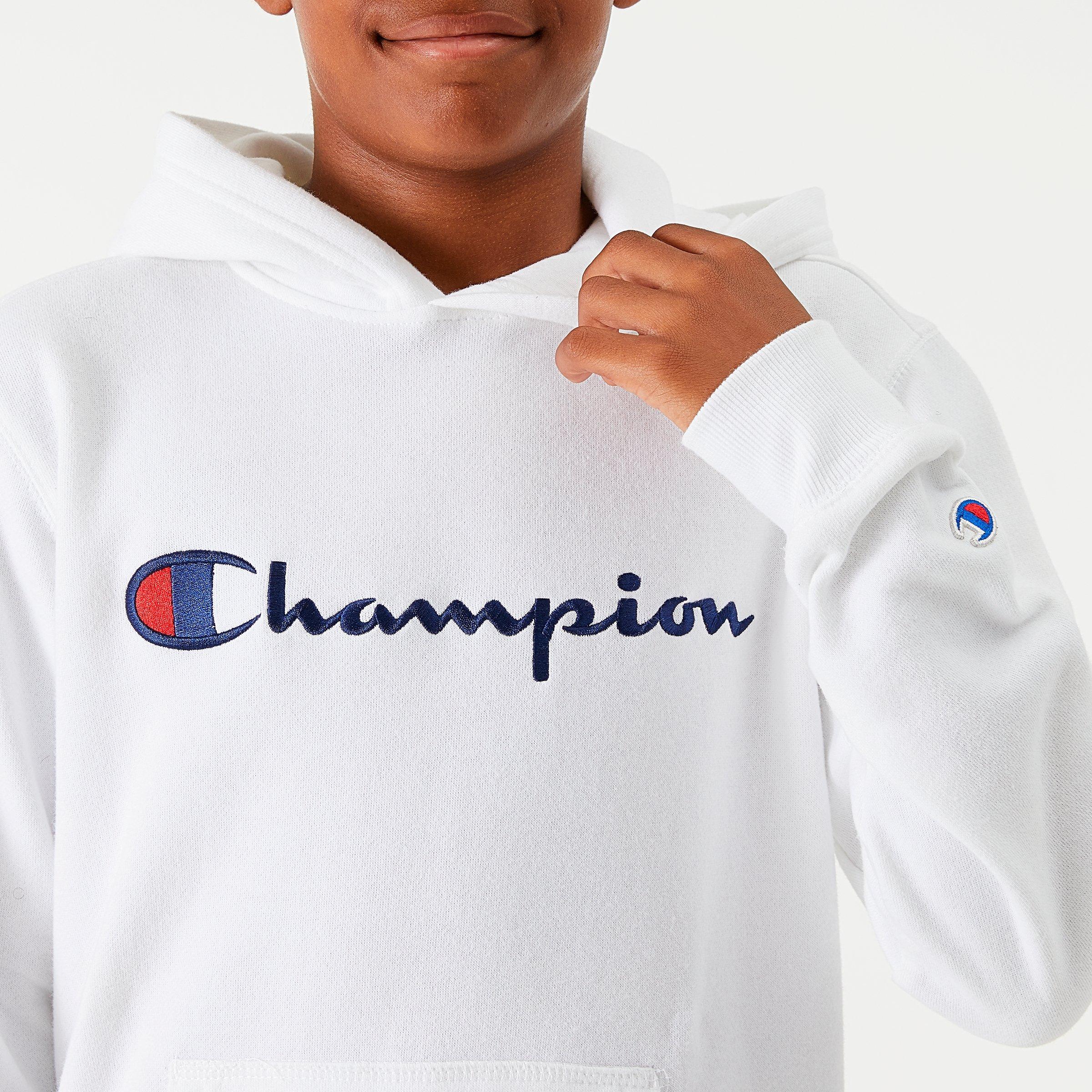 white youth champion hoodie