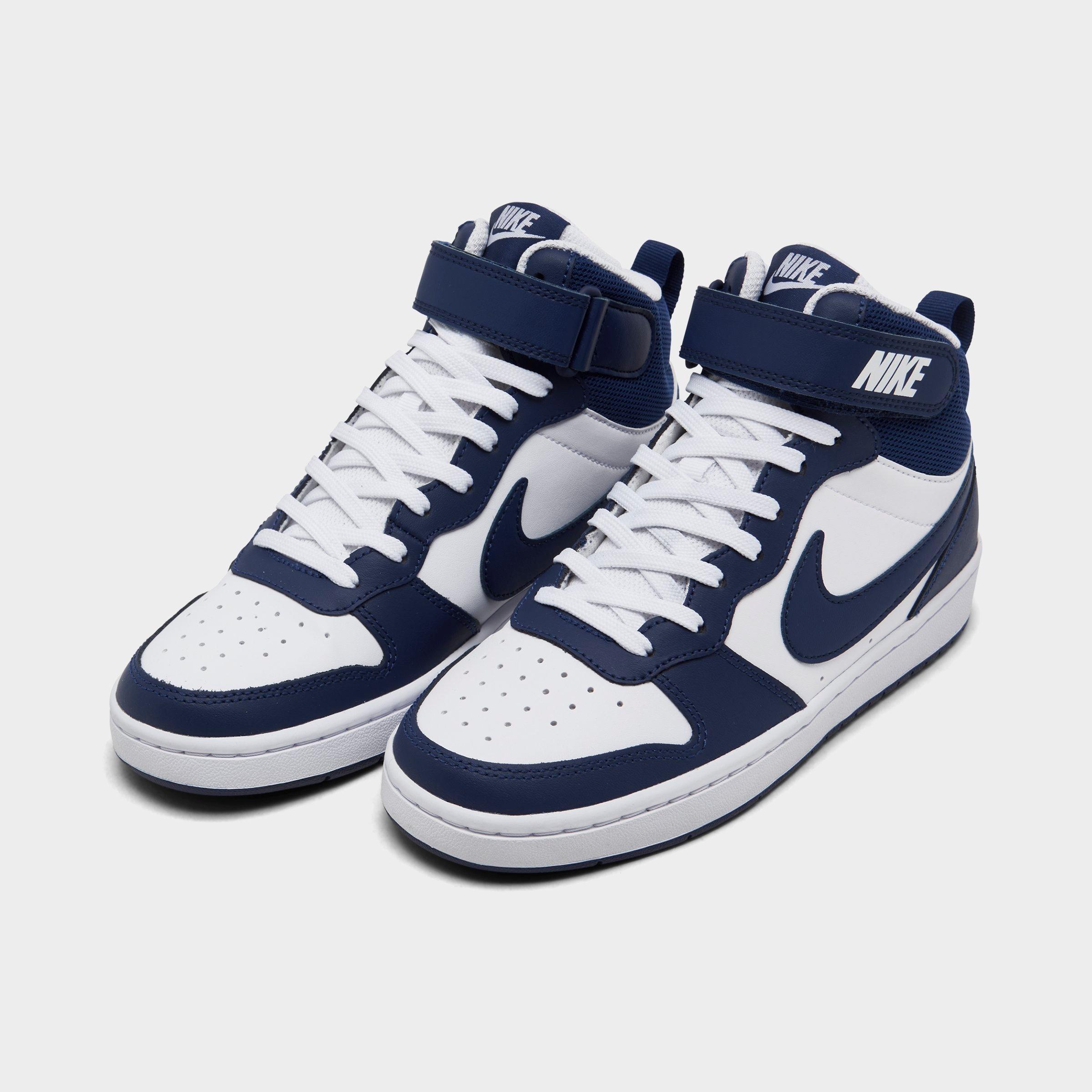 nike court borough navy and white