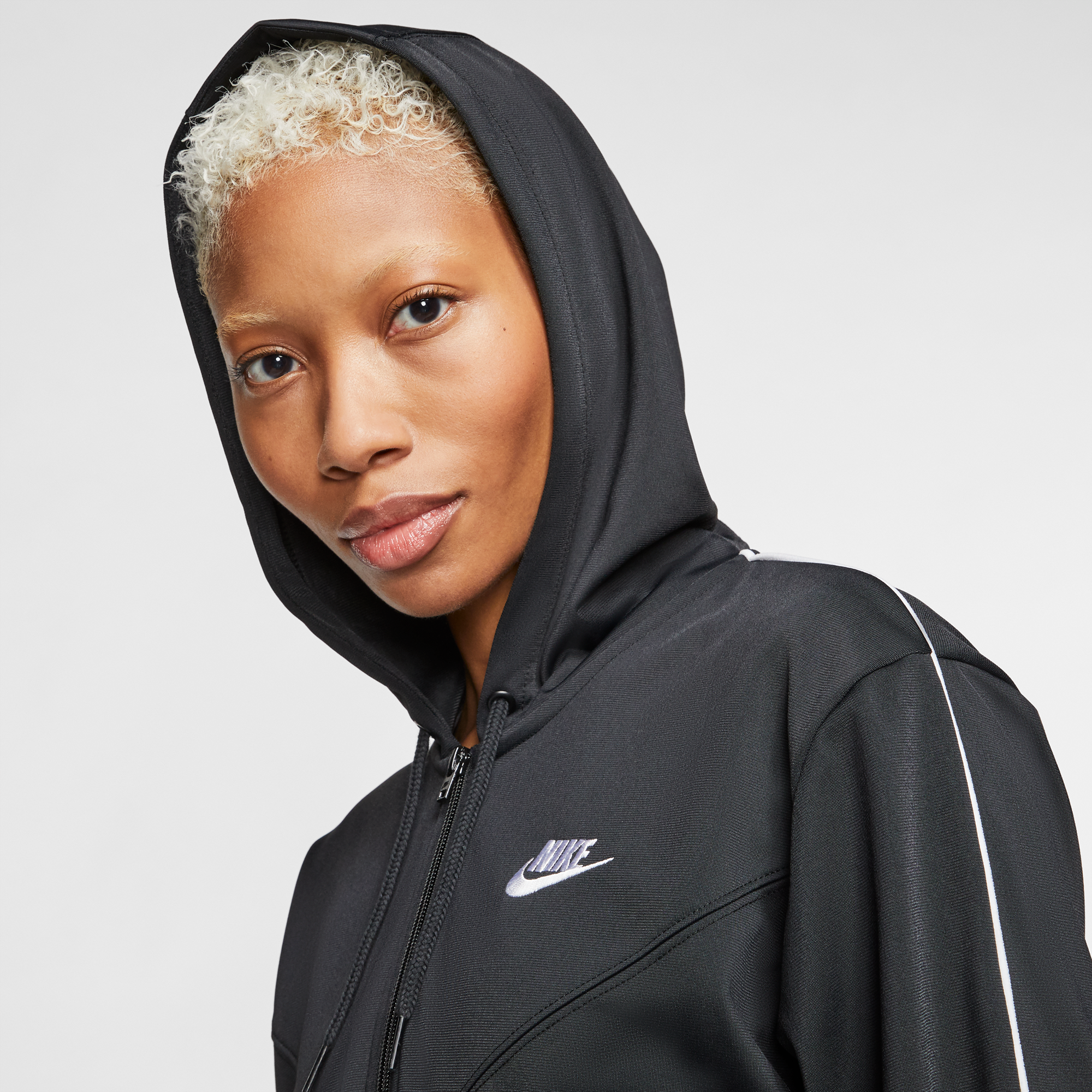 nike heritage poly full zip crop track top