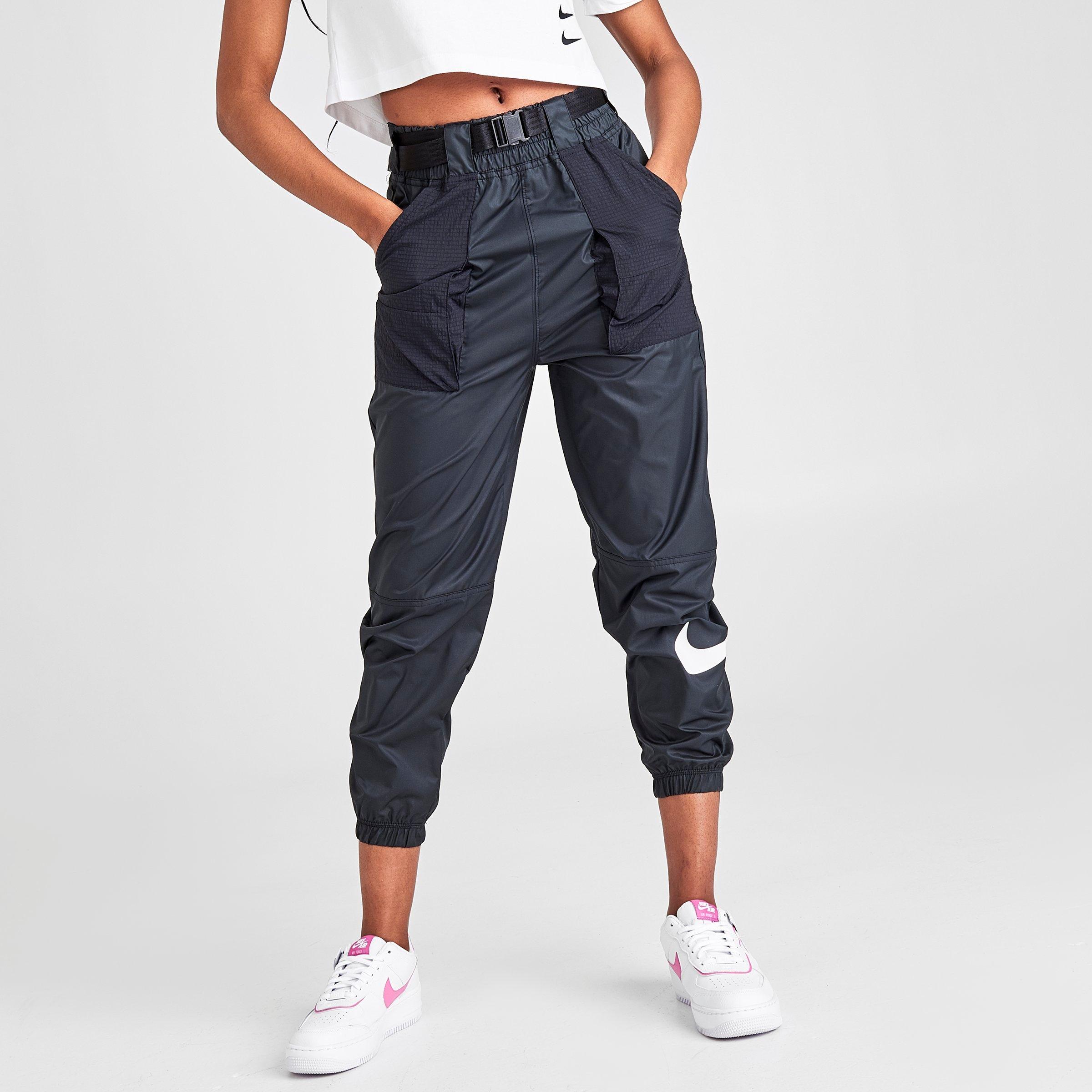 woven swoosh pants