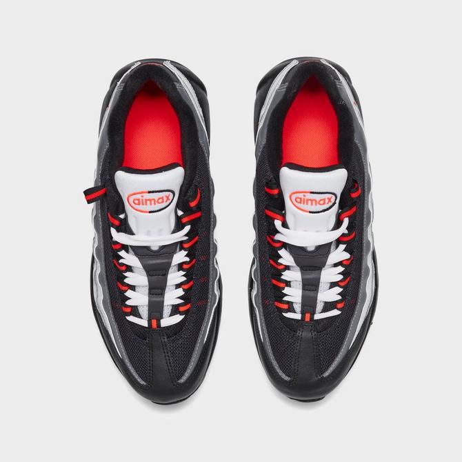 Nike Big Kids Air Max 95 Recraft Casual Shoes in Black White Size 7.0 Leather