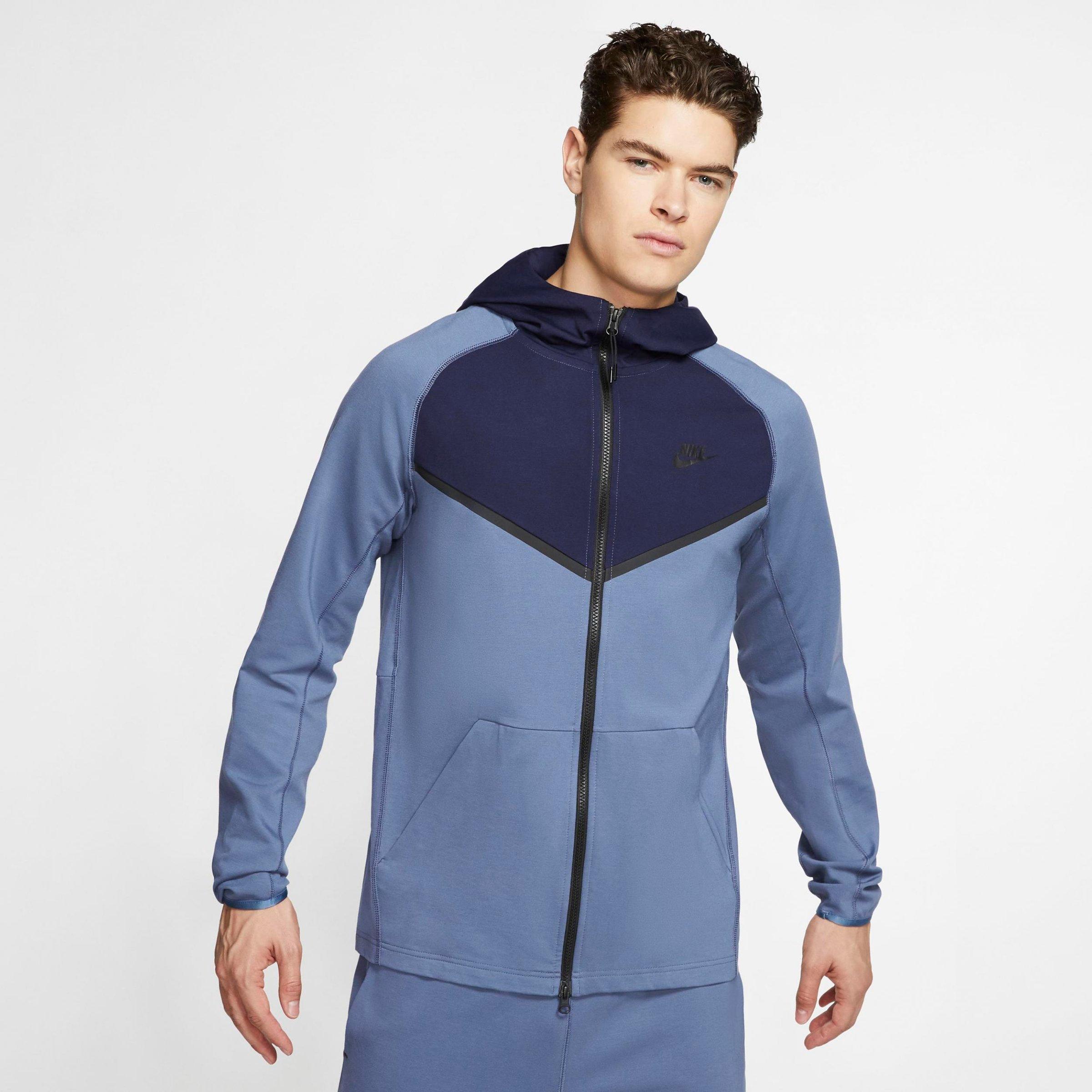 nike zip hoodie blue