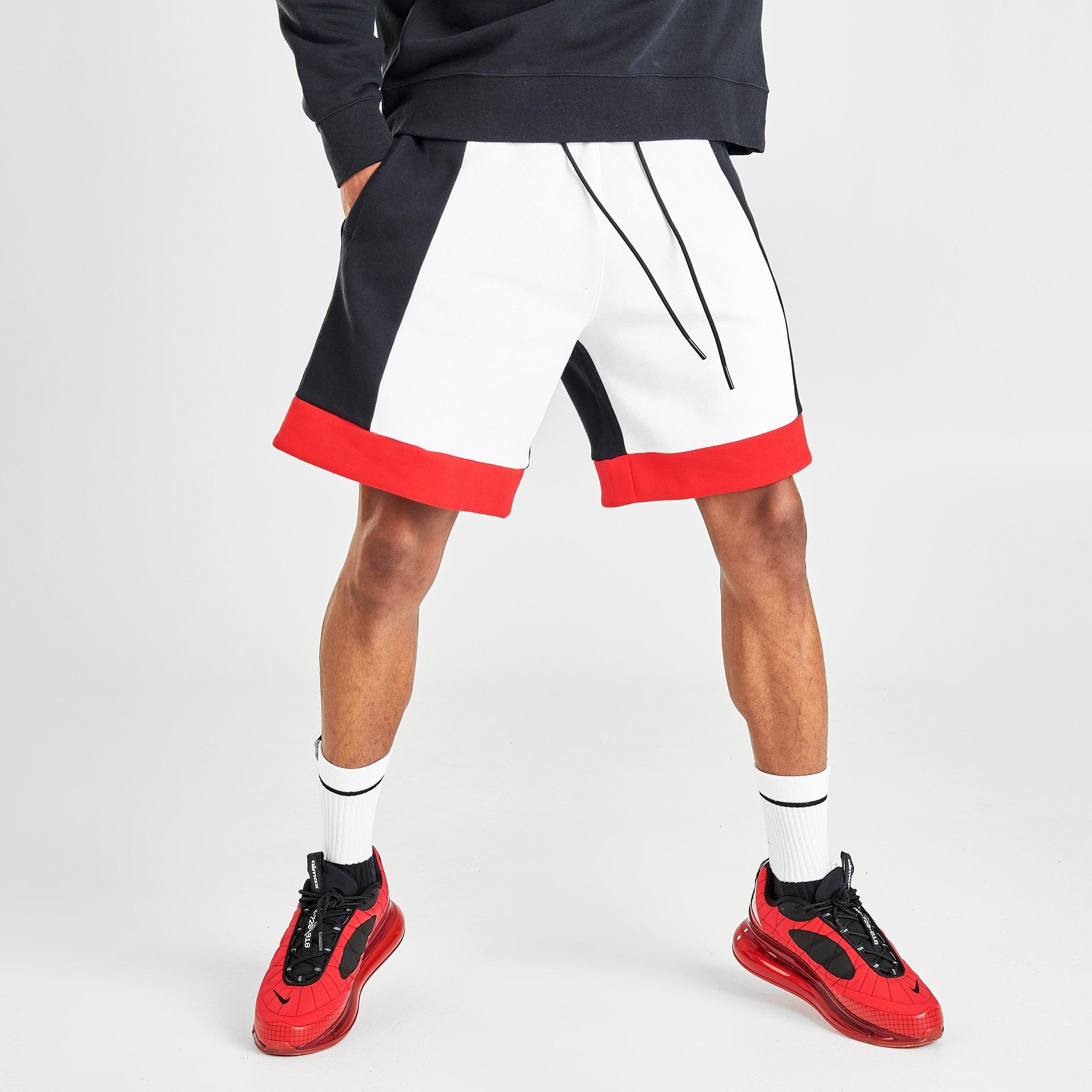 red nike shorts fleece