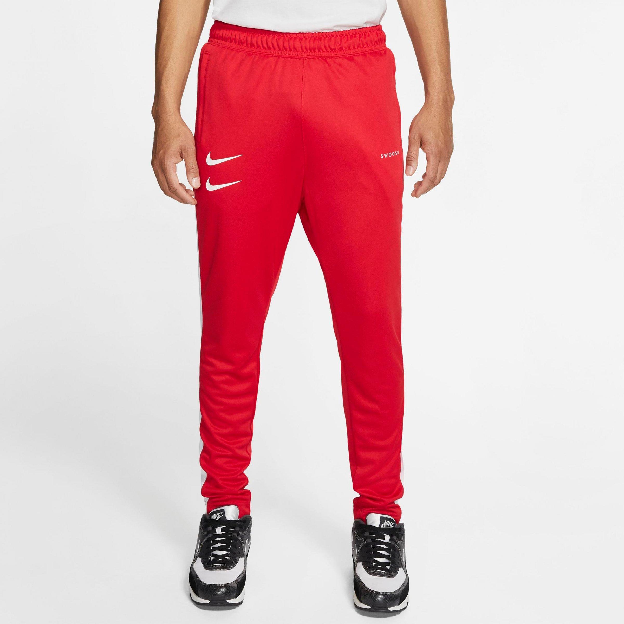 nike swoosh track pants red