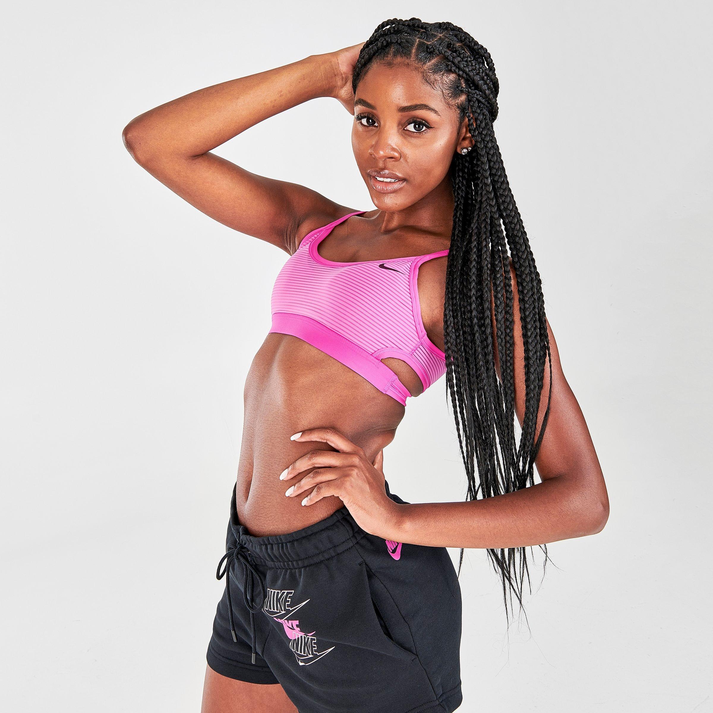 nike women's indy striped light support sports bra