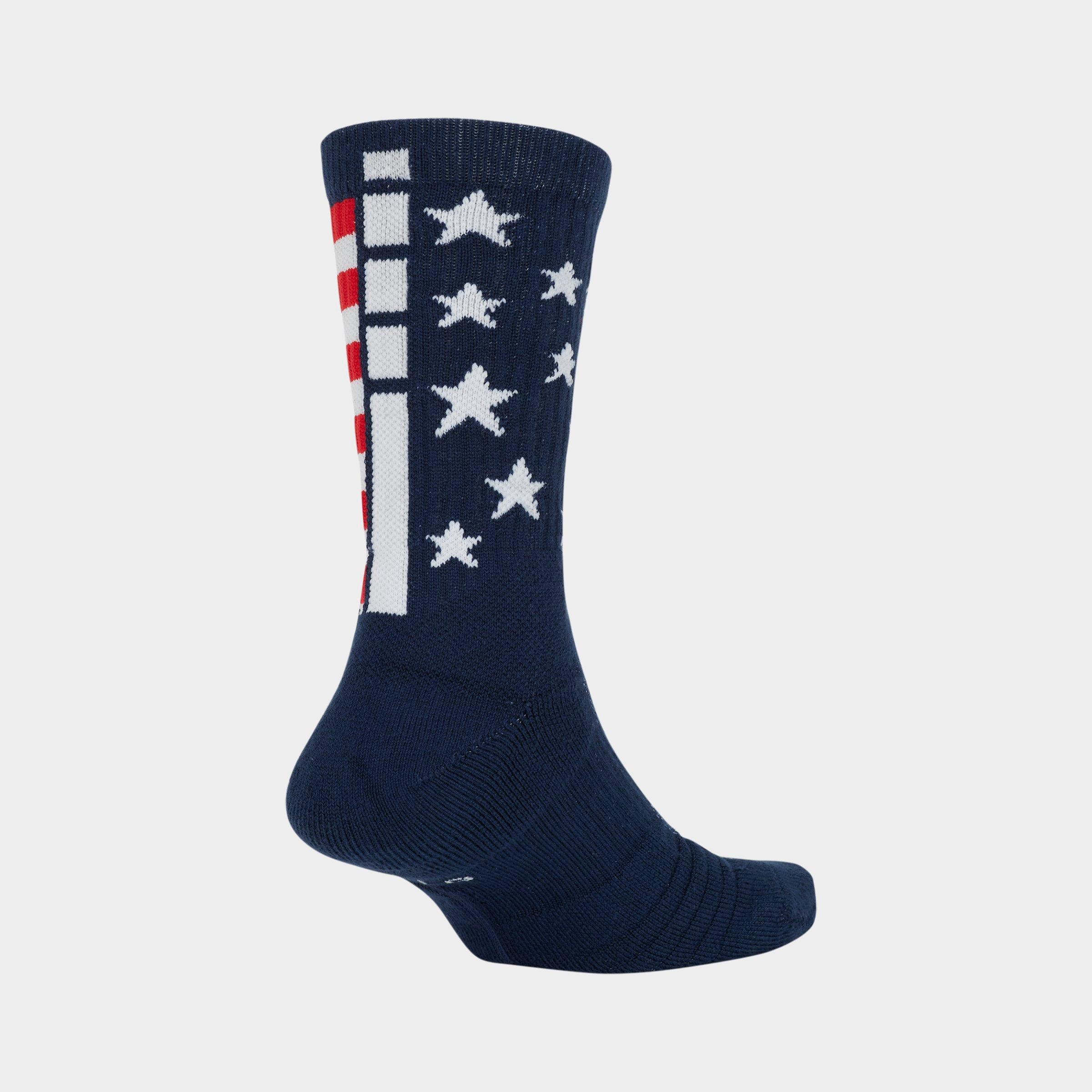 red white and blue basketball socks