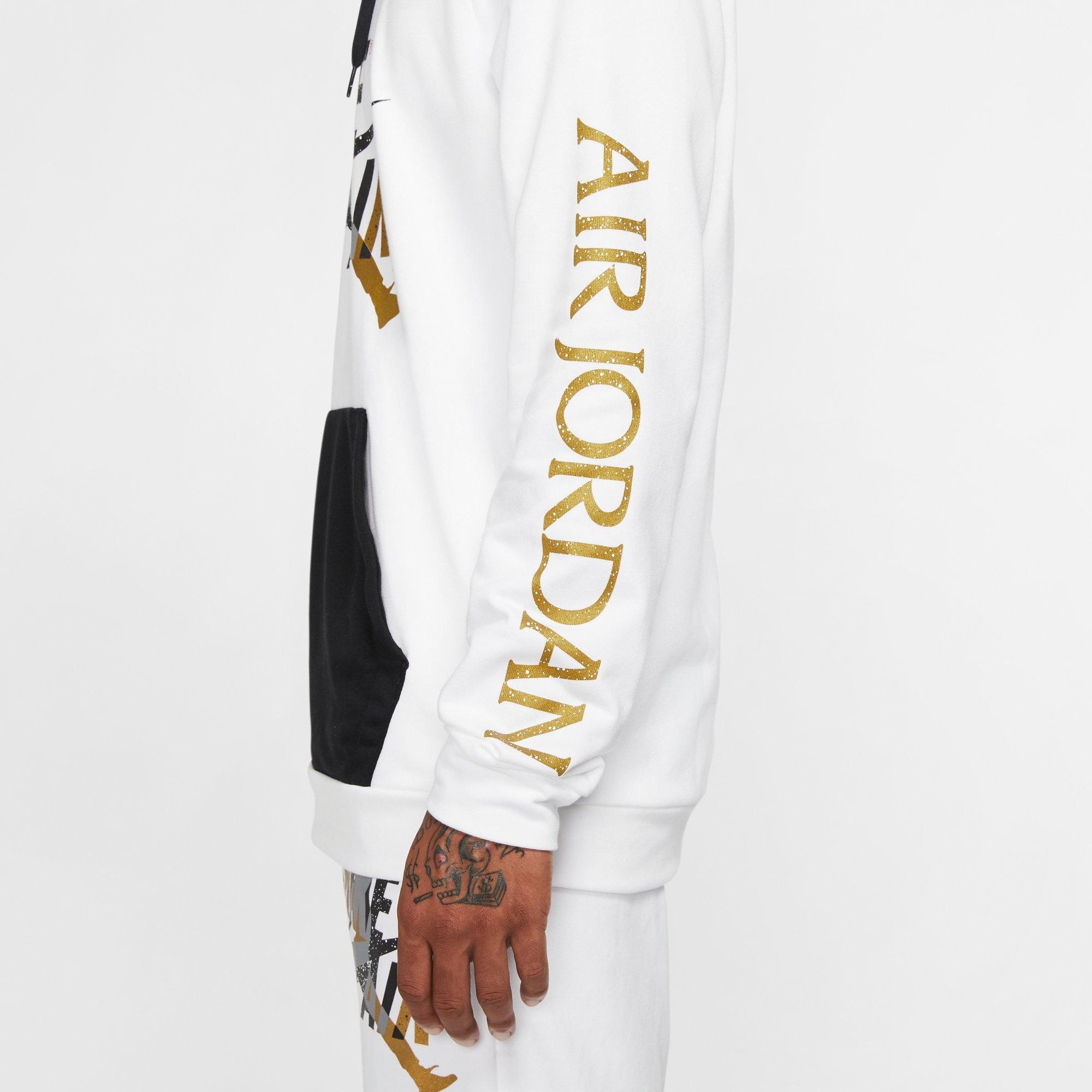 jordan white and gold hoodie