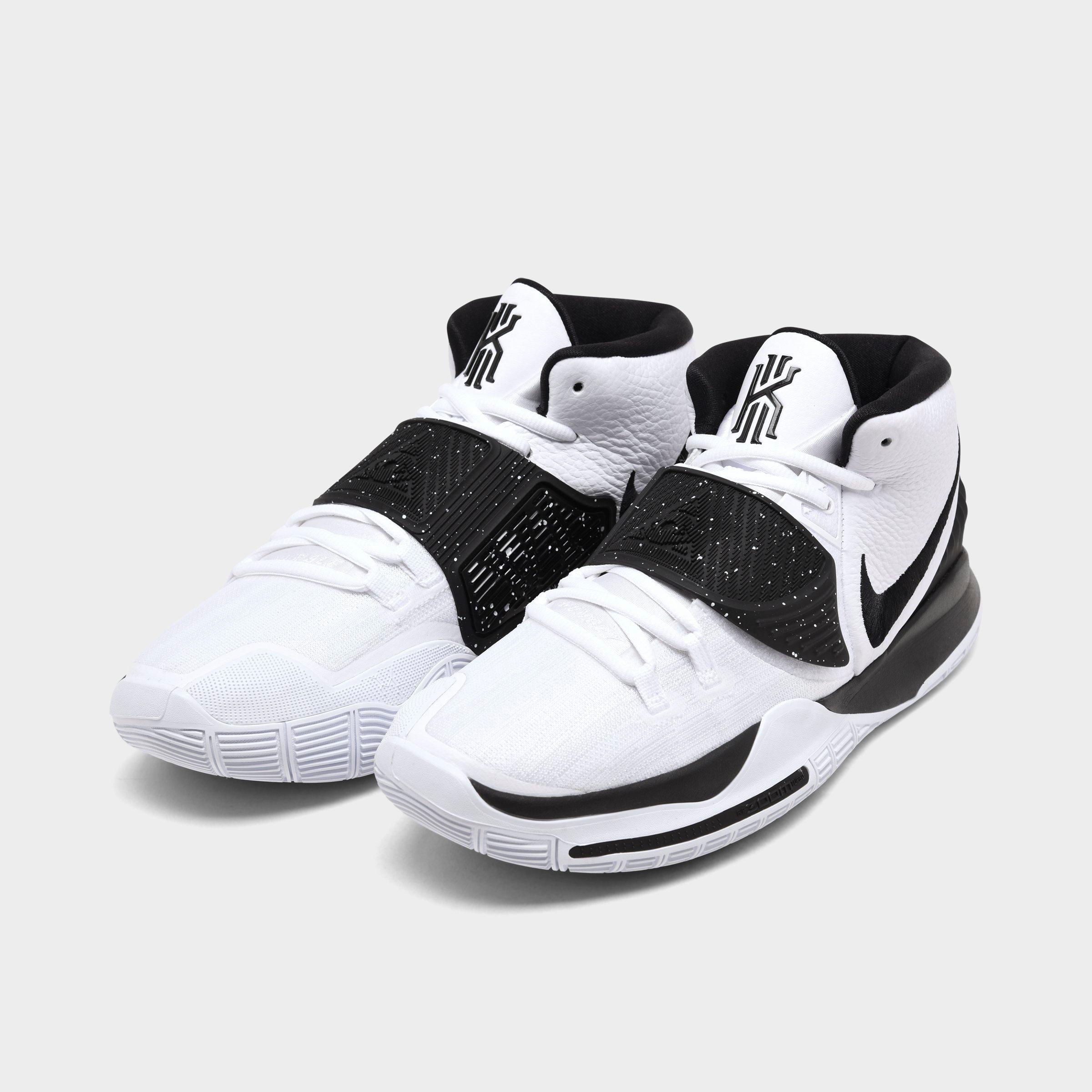 kyrie white and black shoes