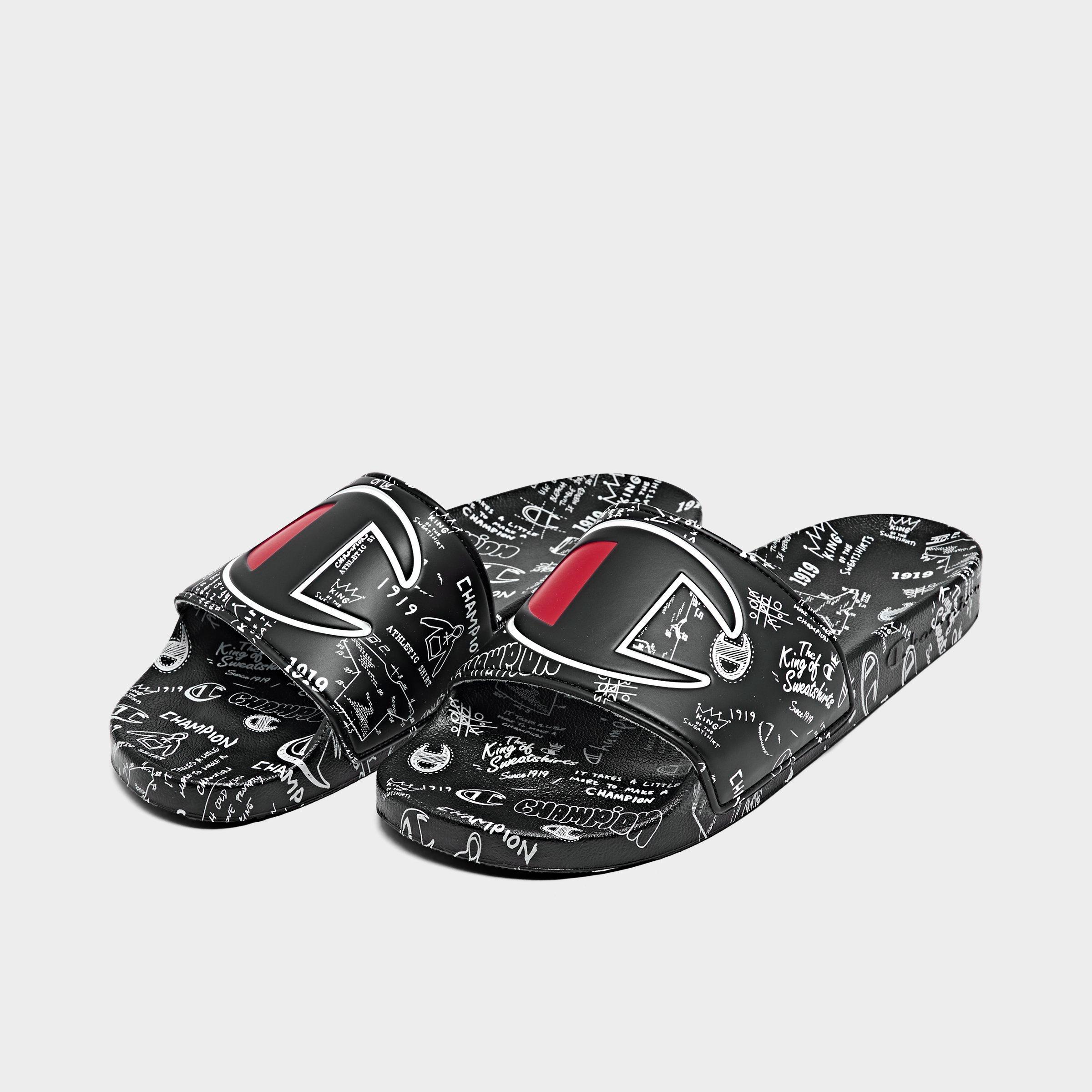champion black sandals