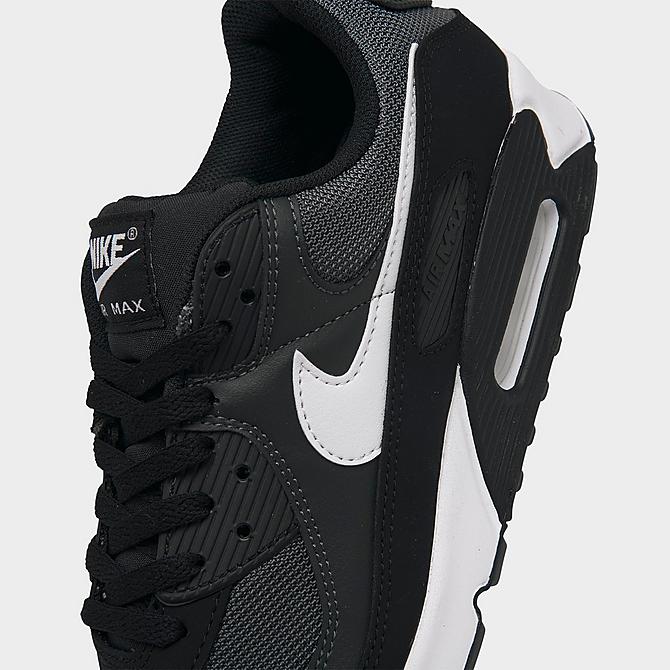 Front view of Men's Nike Air Max 90 Casual Shoes in Iron Grey/Dark Smoke Grey/Black/White Click to zoom