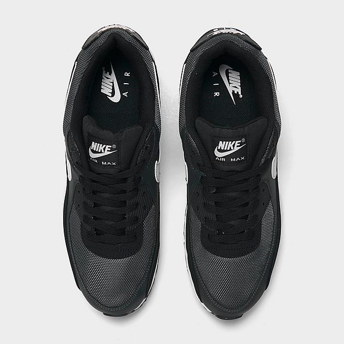 Back view of Men's Nike Air Max 90 Casual Shoes in Iron Grey/Dark Smoke Grey/Black/White Click to zoom