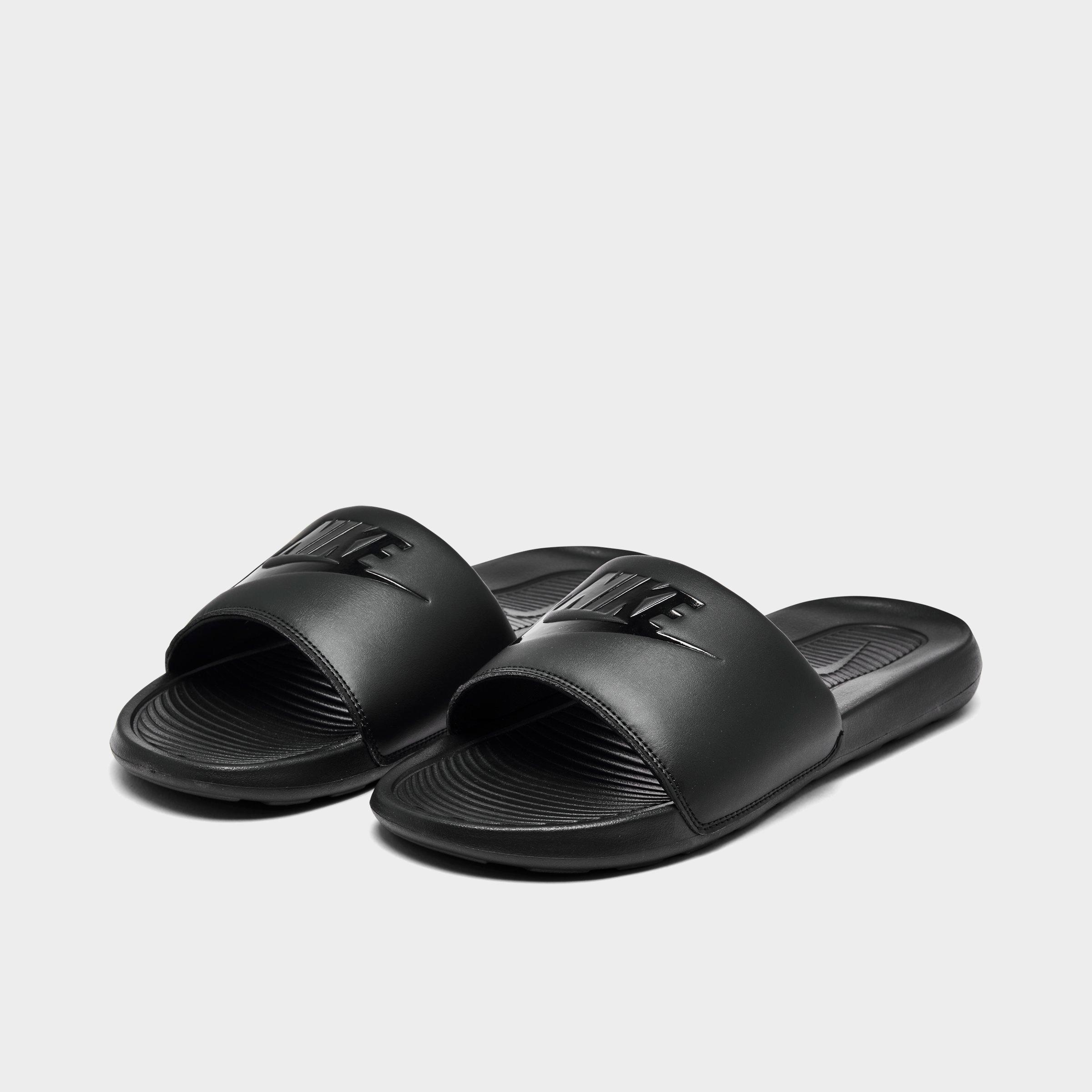 nike men's slides black