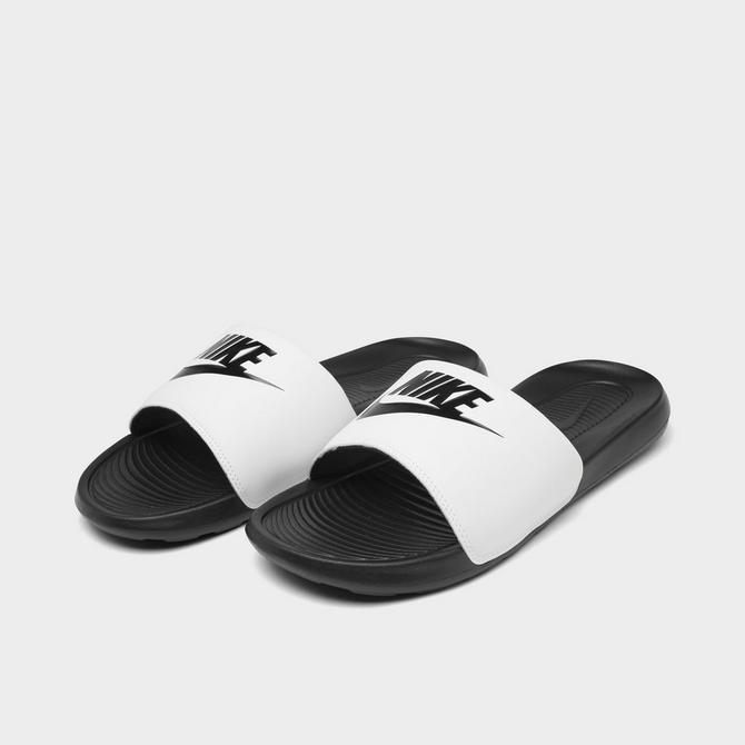 White black best sale nike slides