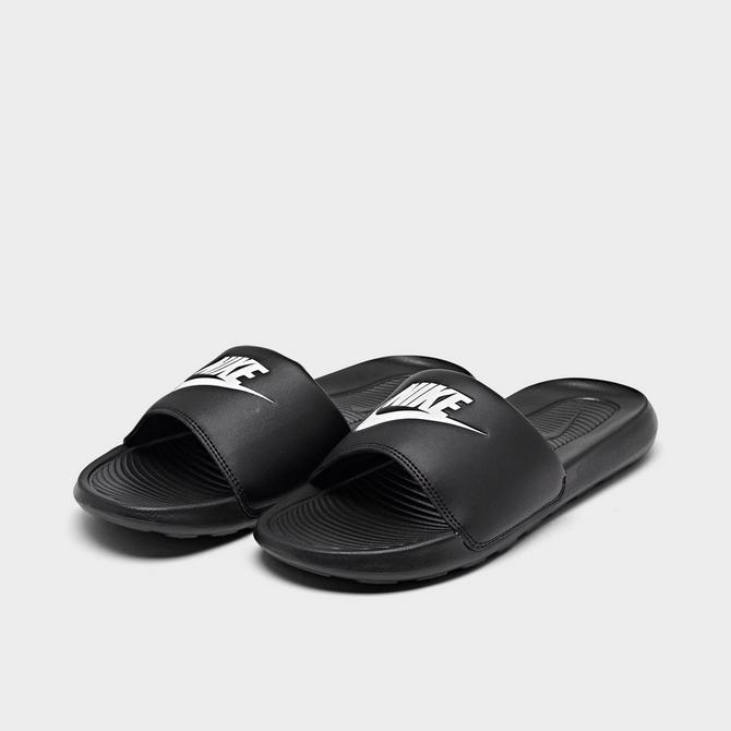 Womens nike slides on sale black and white