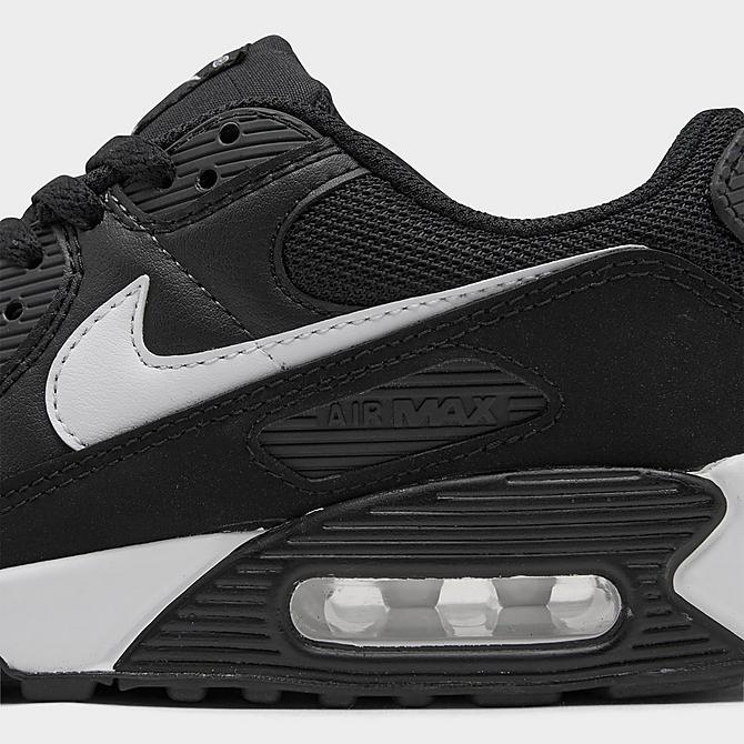 Front view of Women's Nike Air Max 90 Casual Shoes in Black/White/Black Click to zoom