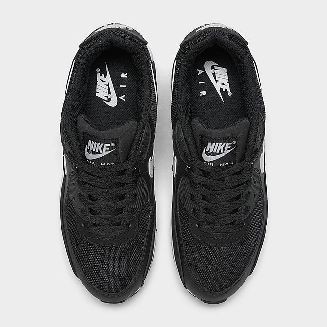 Back view of Women's Nike Air Max 90 Casual Shoes in Black/White/Black Click to zoom