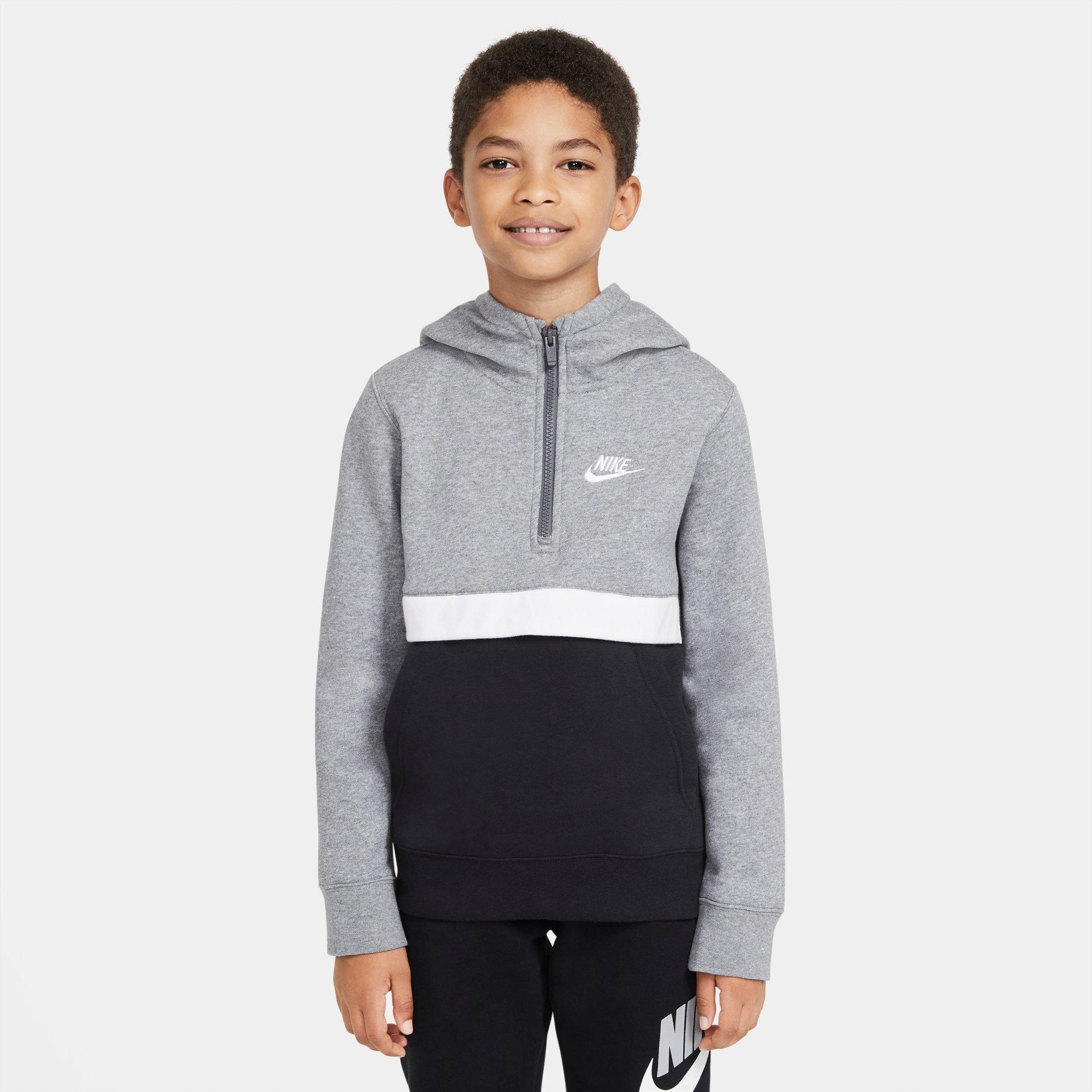 nike club half zip hoodie grey