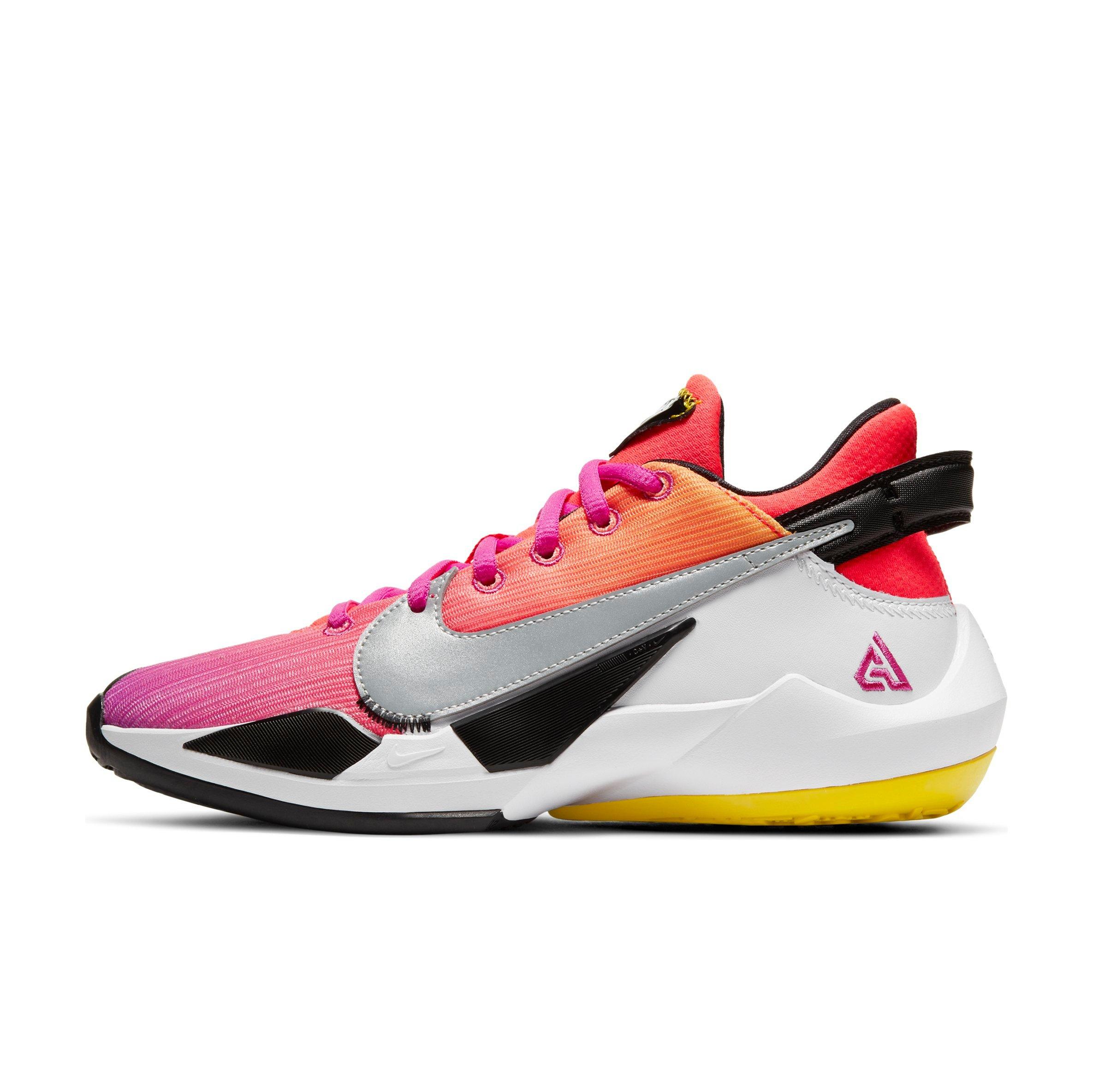 kids pink basketball shoes