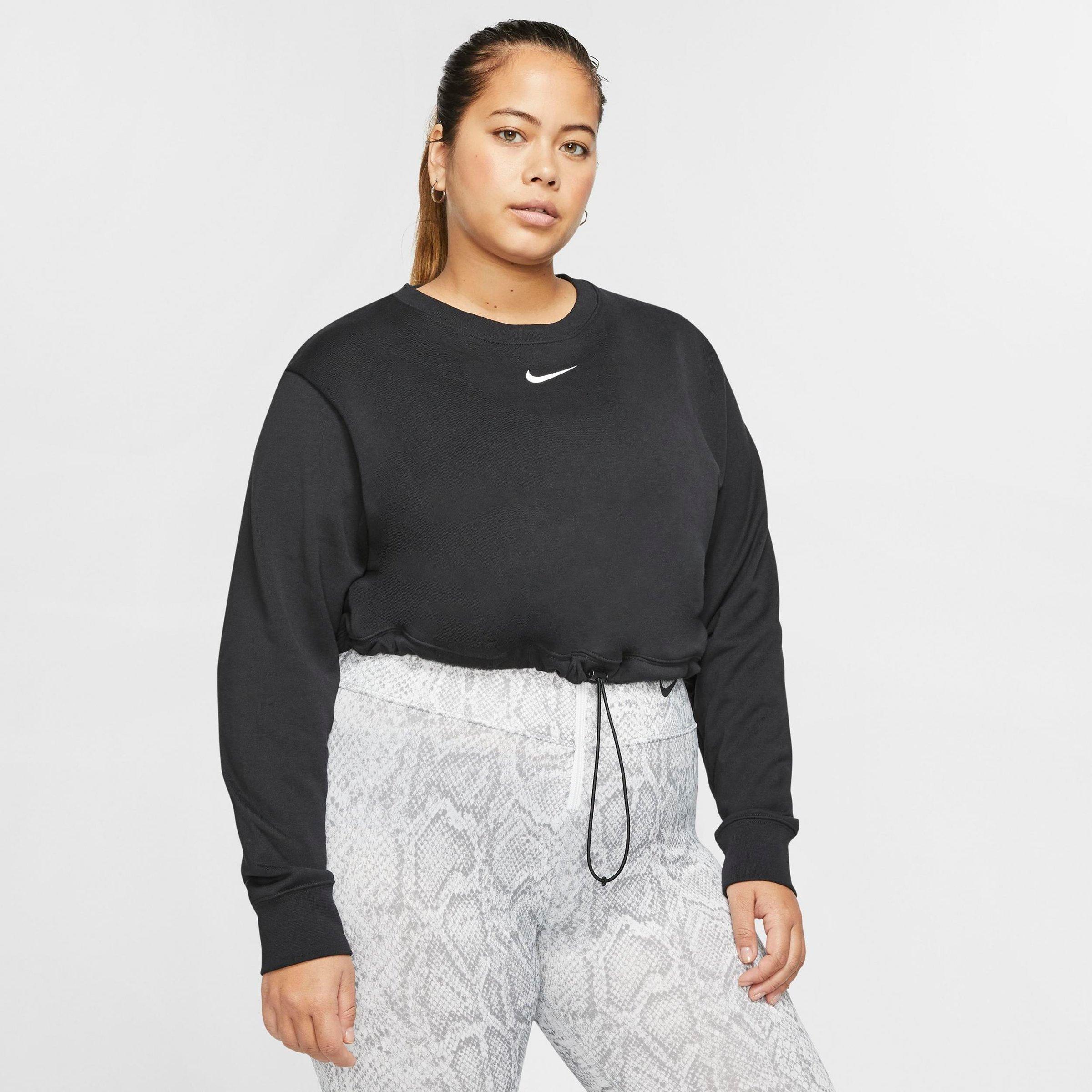 women's nike sportswear swoosh fleece crop sweatshirt