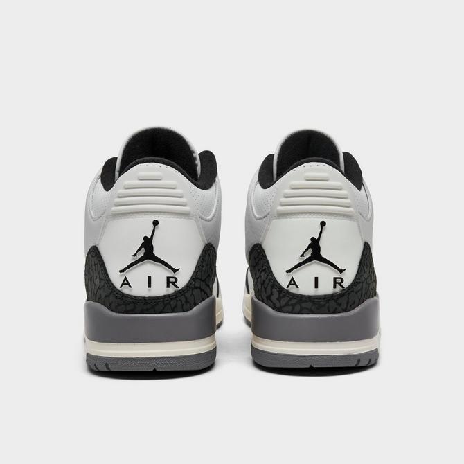 Black white jordan 3 on sale