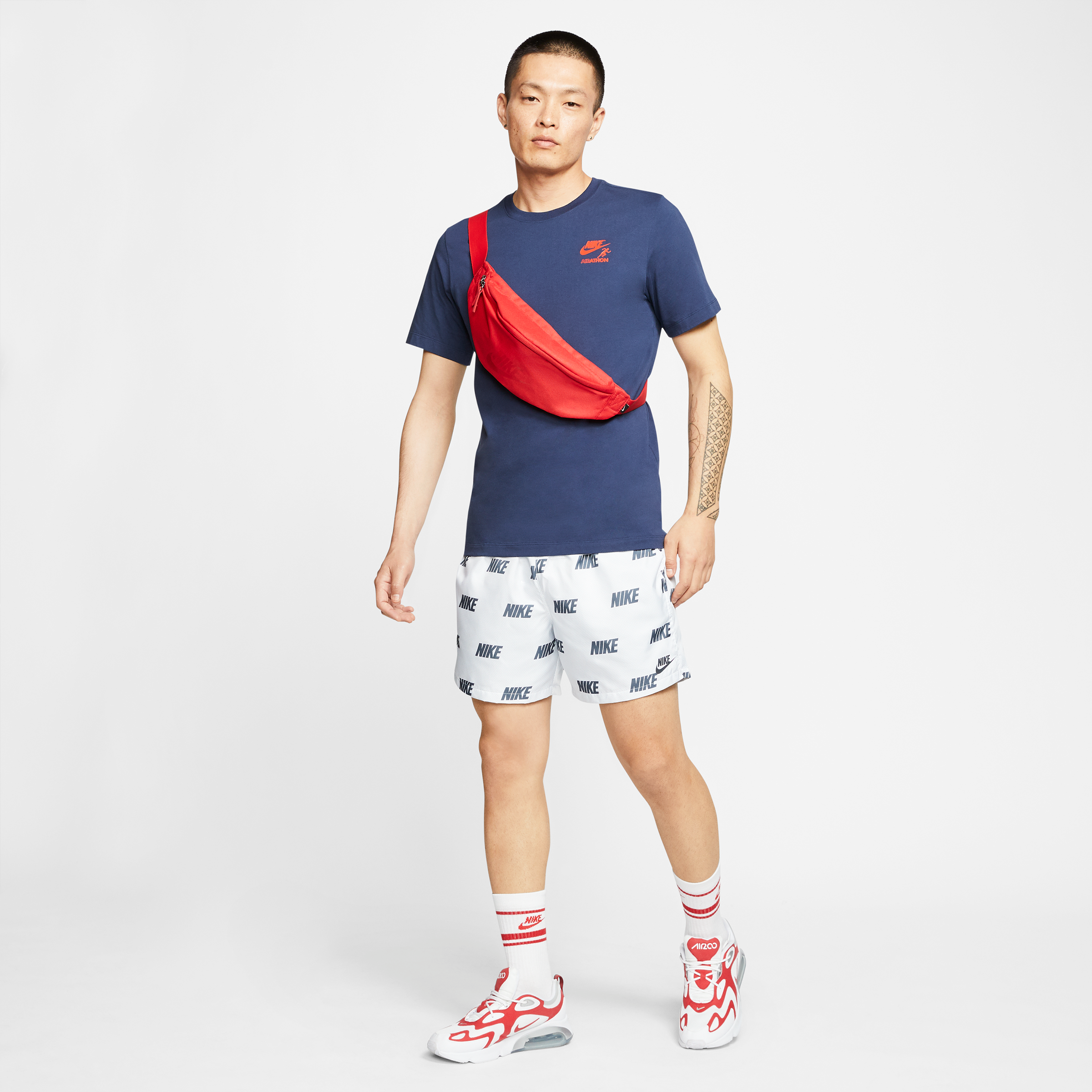 men's nike sportswear allover print woven shorts