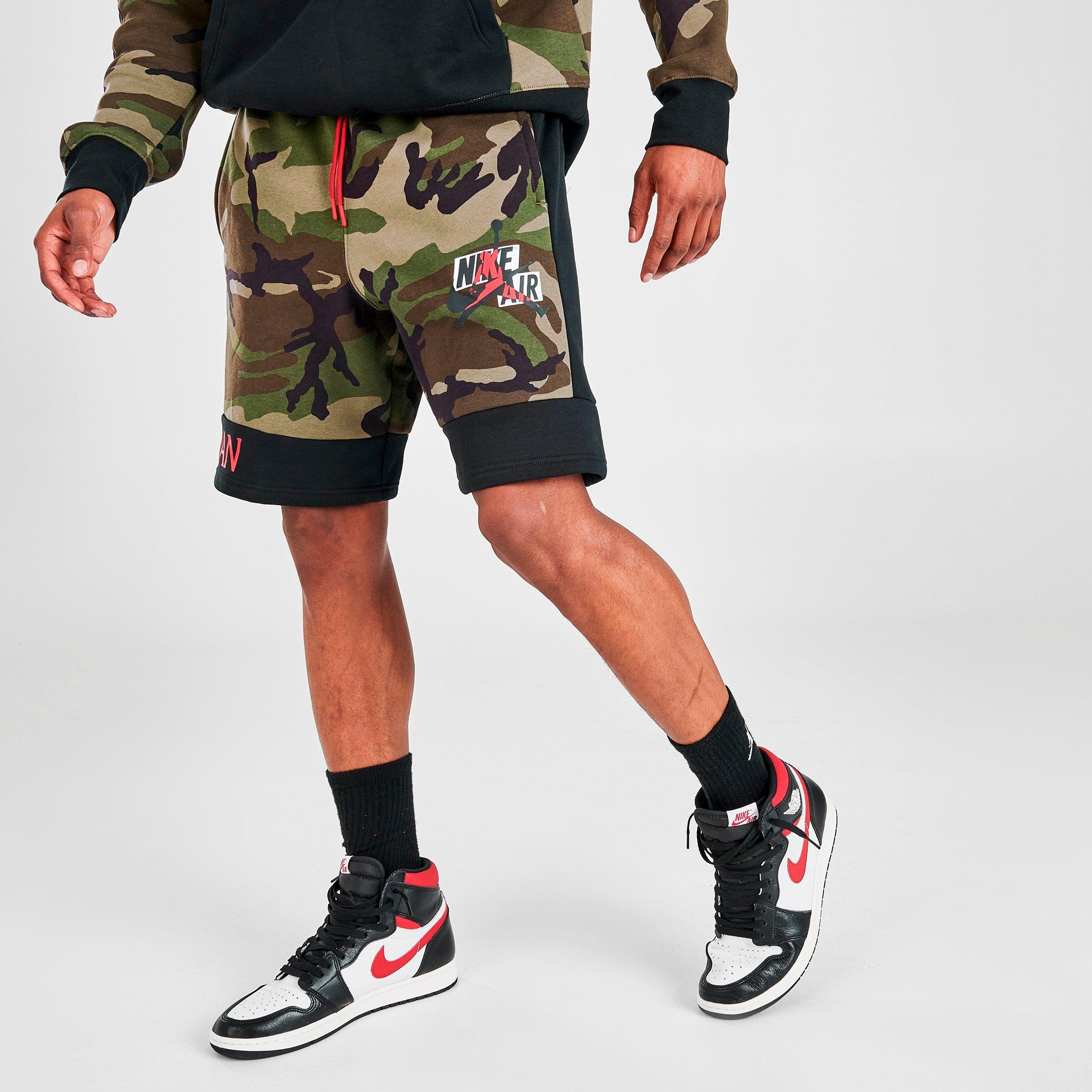 nike men's camo fleece shorts