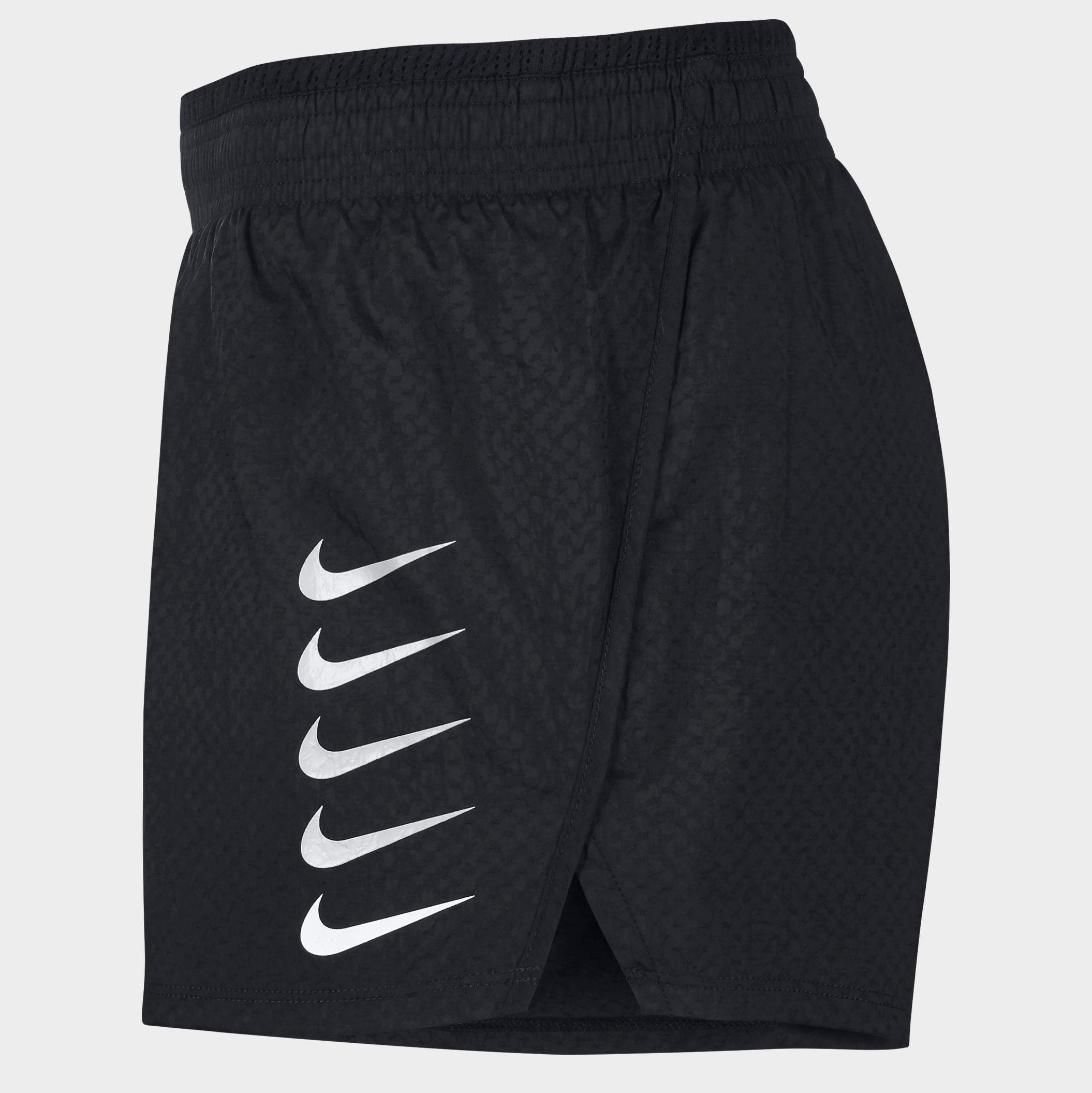 nike running swoosh shorts in black