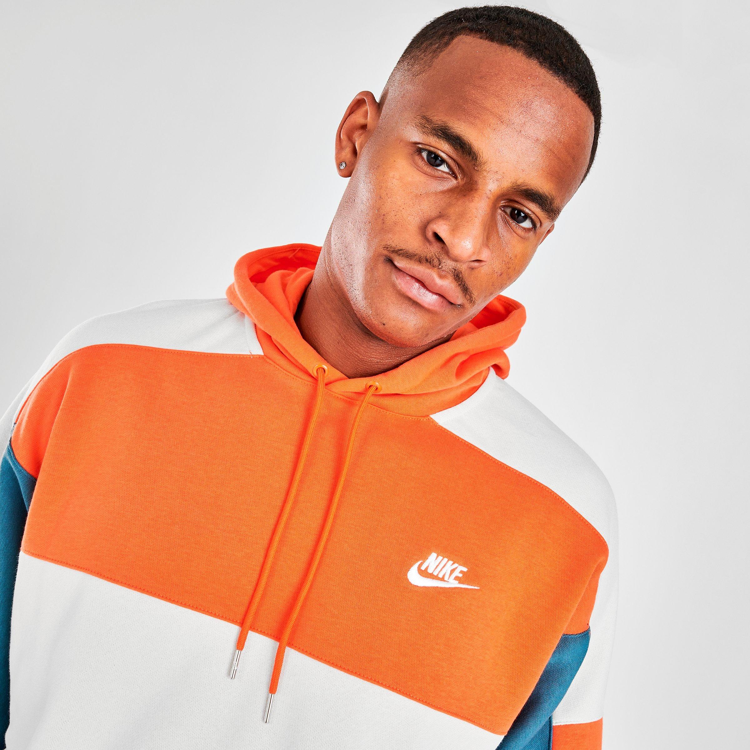 nike white and orange sweatshirt
