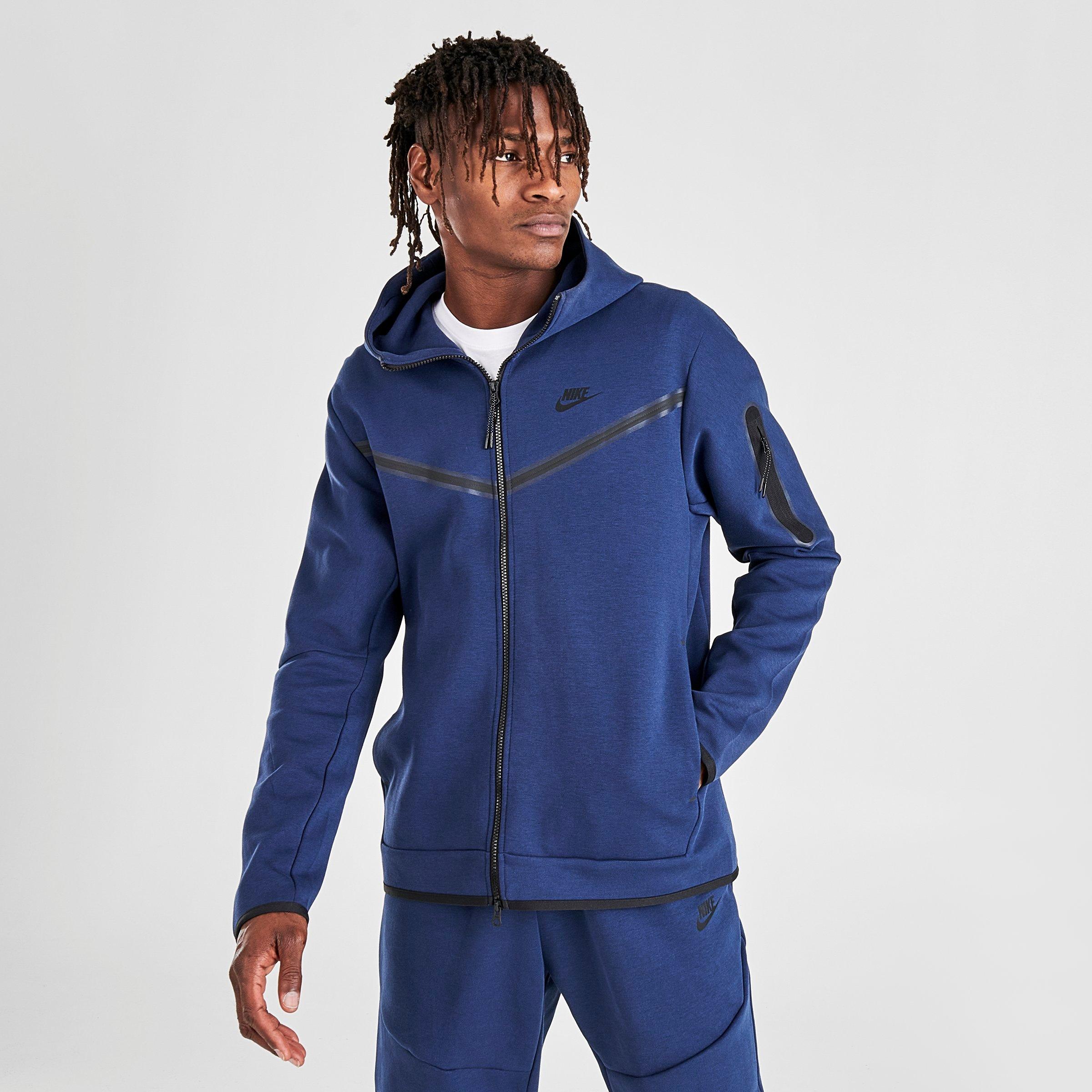 navy blue nike tech hoodie