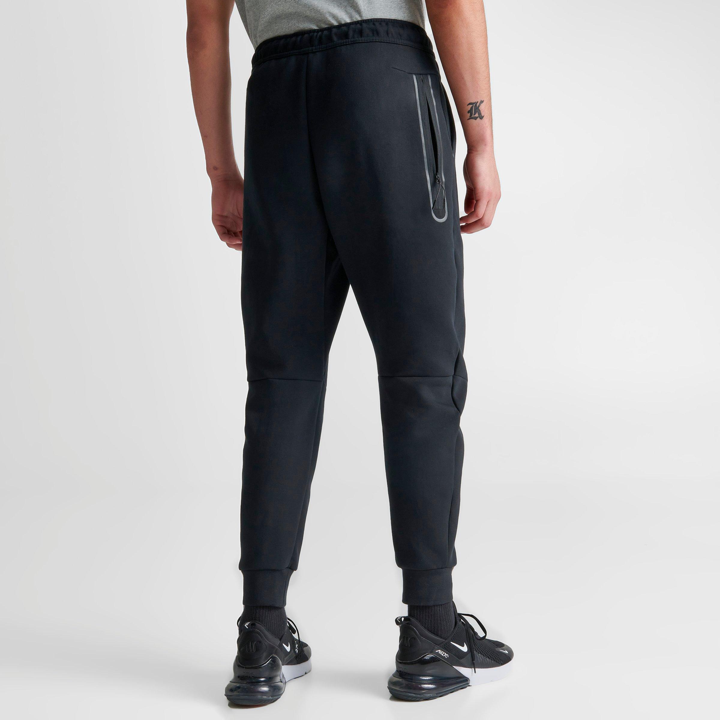 nike tech fleece black and white joggers