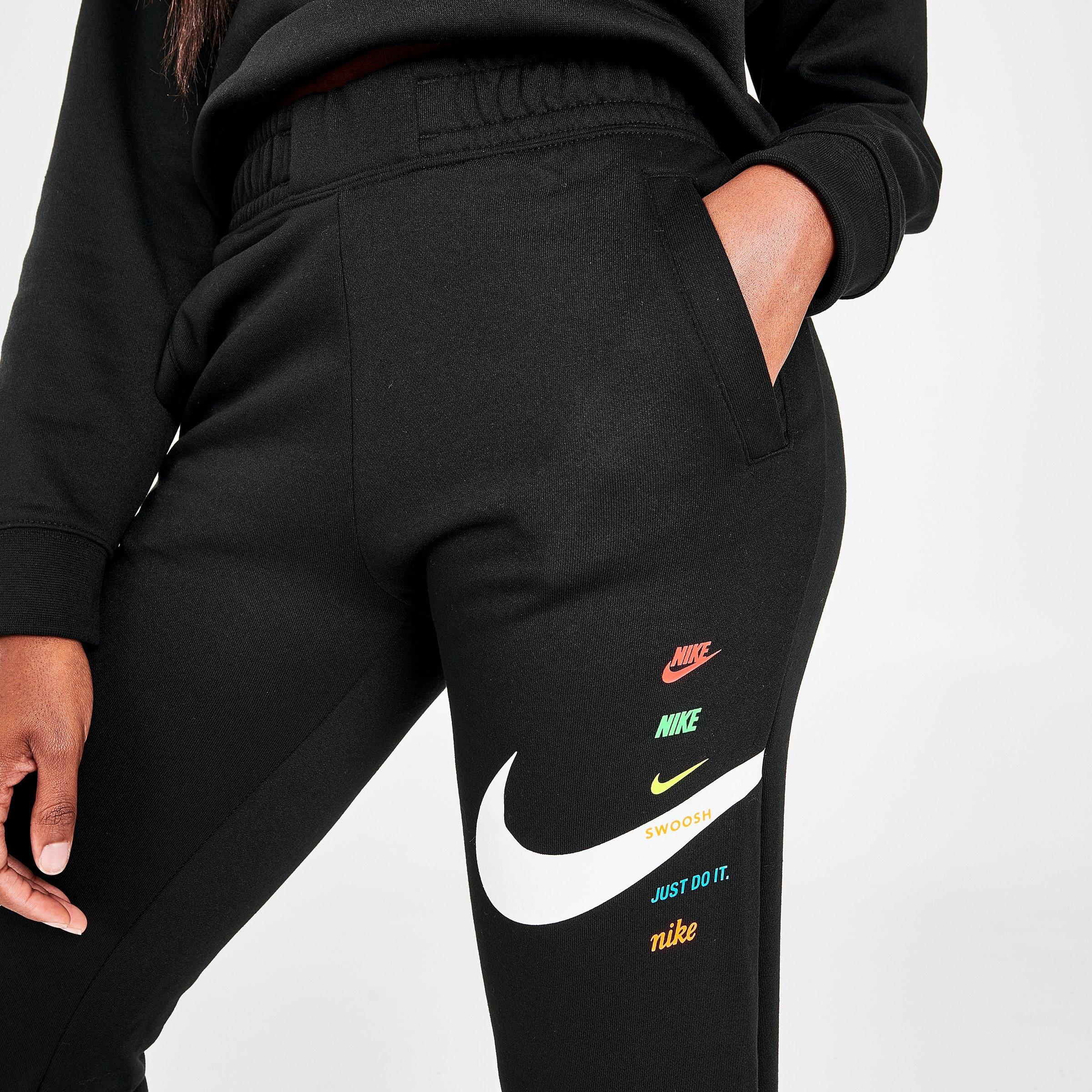 swoosh fleece jogging pants mens