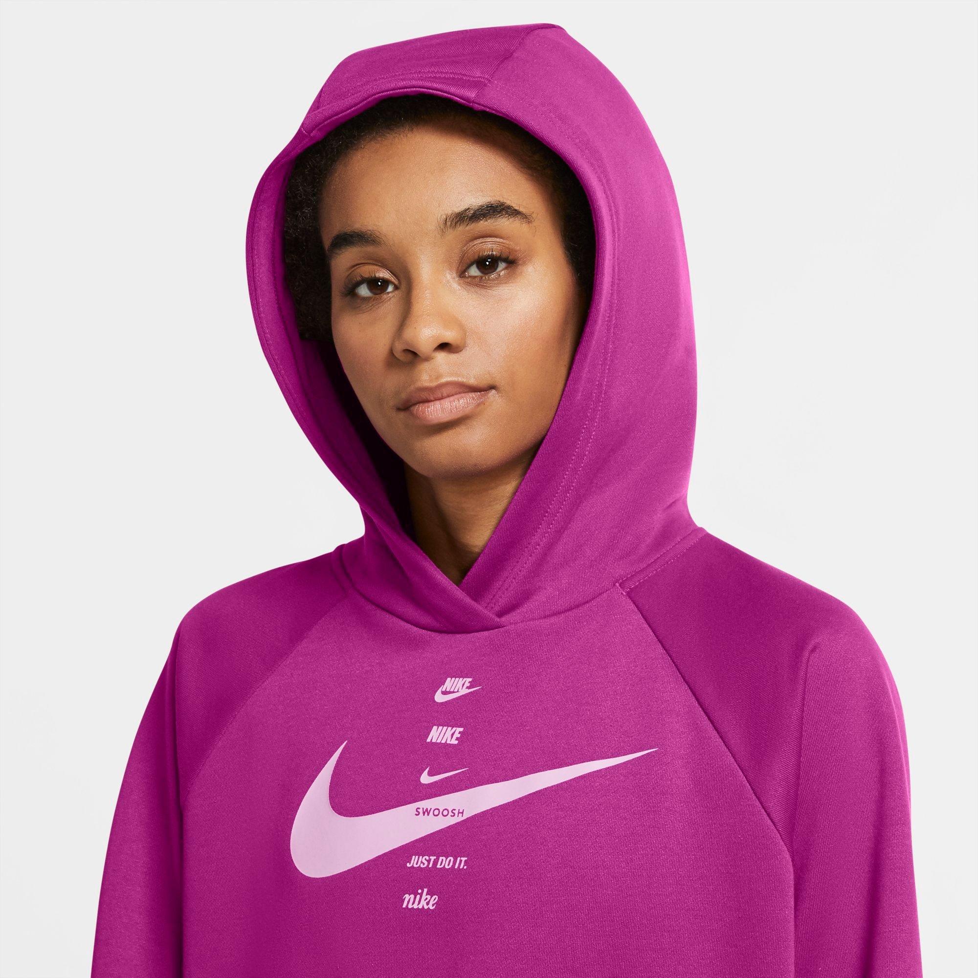 nike swoosh hoodie pink