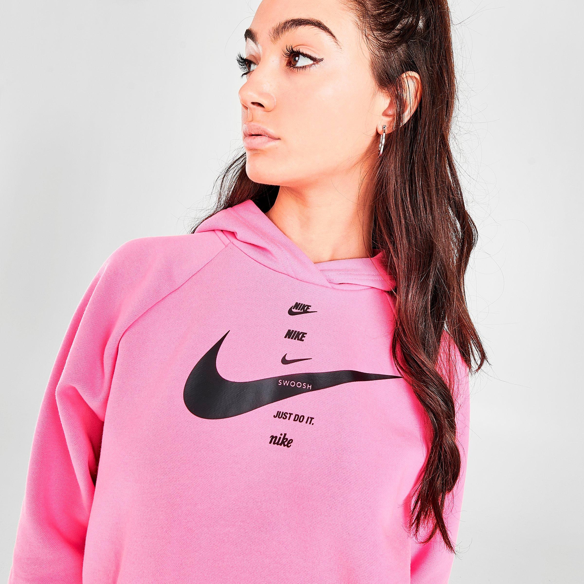 nike club pink swoosh logo sweatshirt