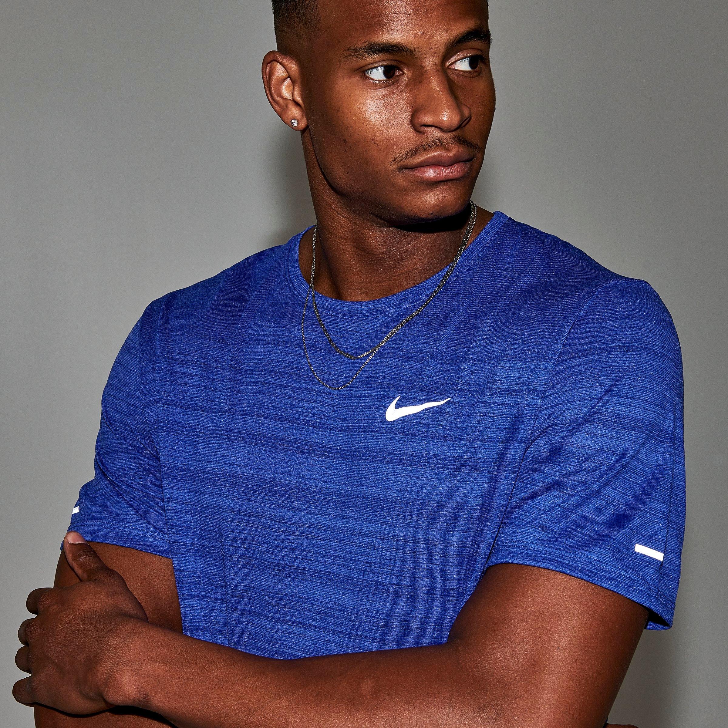 blue nike miler t shirt