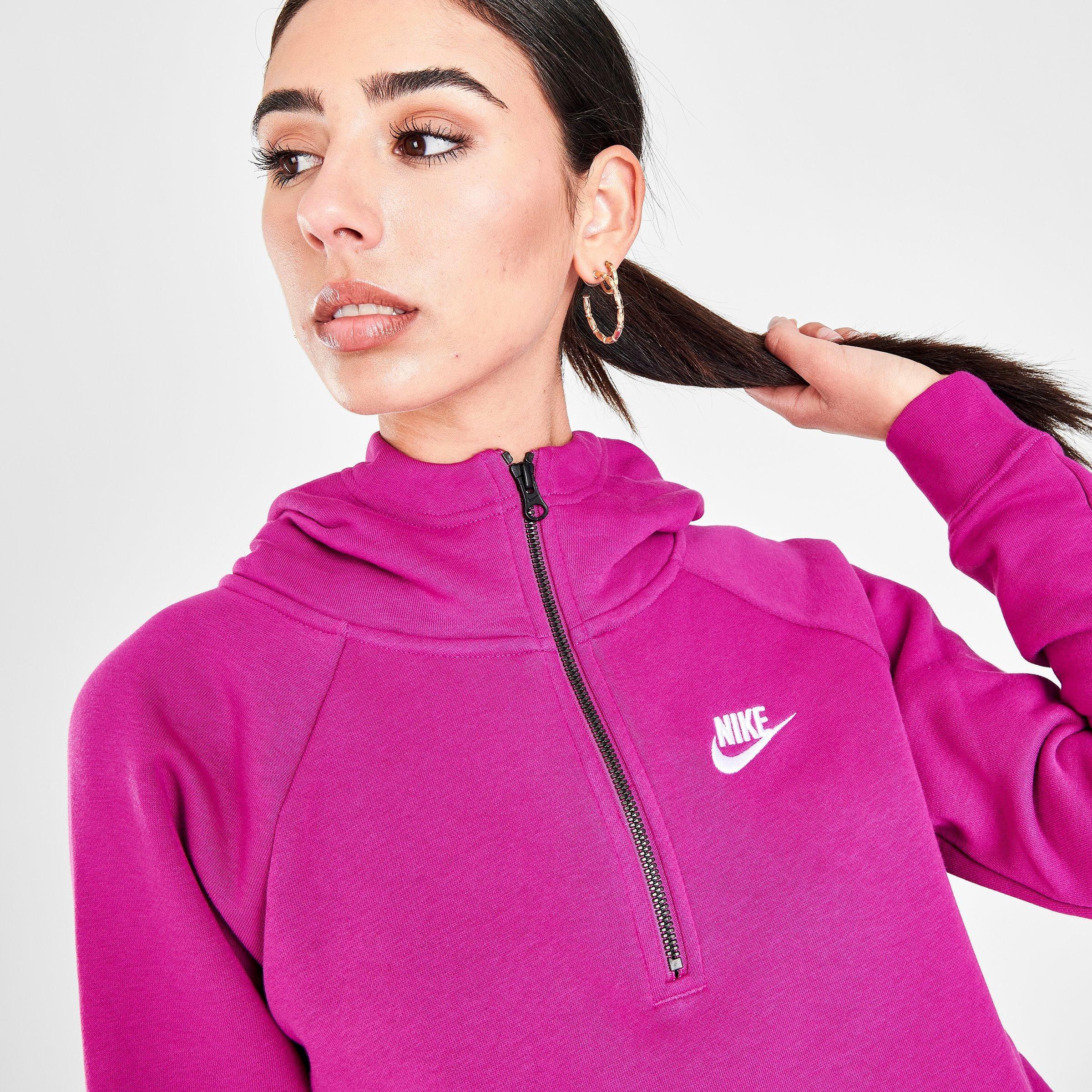 sportswear women's half zip fleece hoodie